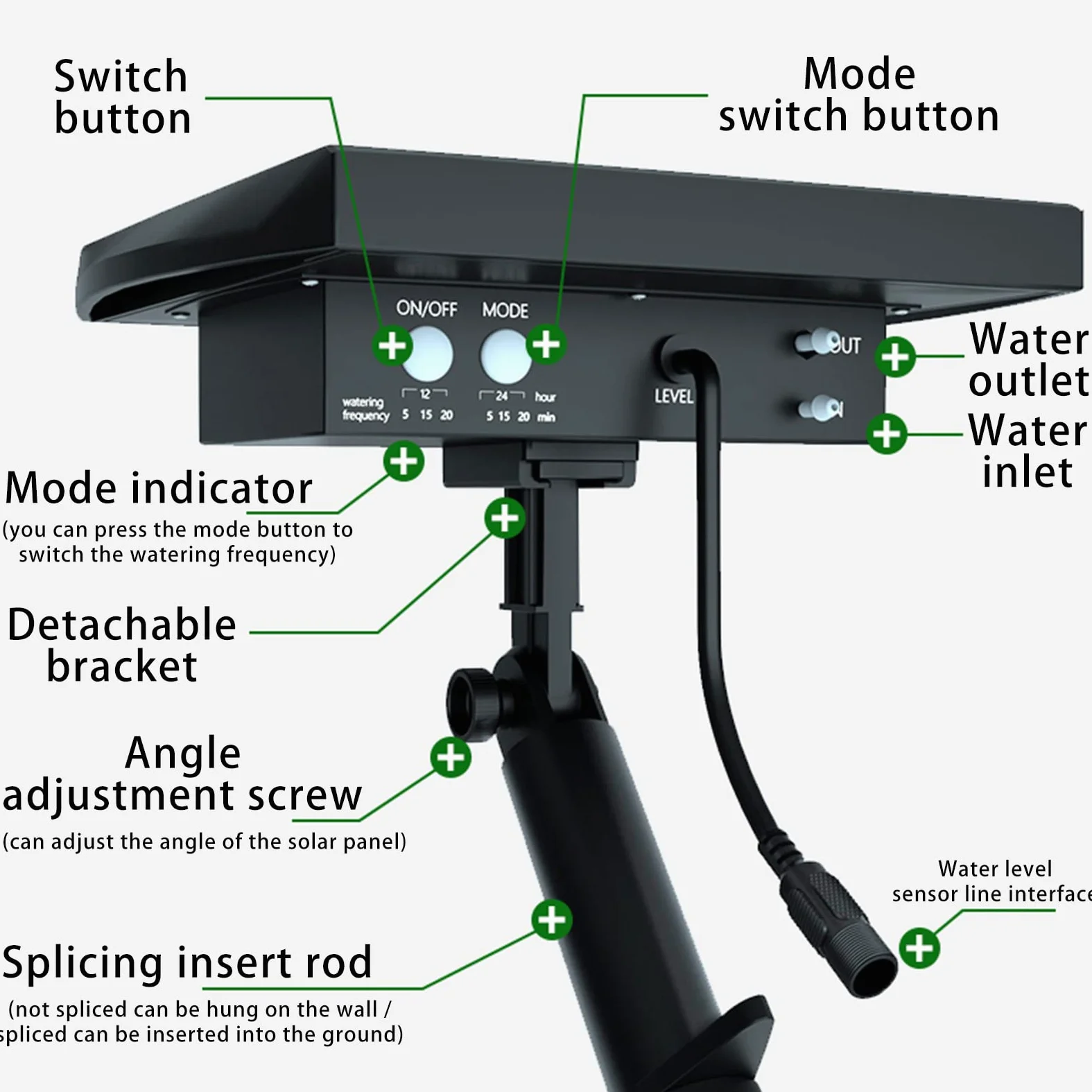 arrosage automatique solaire avec 12 modes de minuterie et protection contre le manque d'eau, tuyau de 20 m et 20 têtes d'égouttement pour jardin, plantes de balcon, plantes en pot en plein