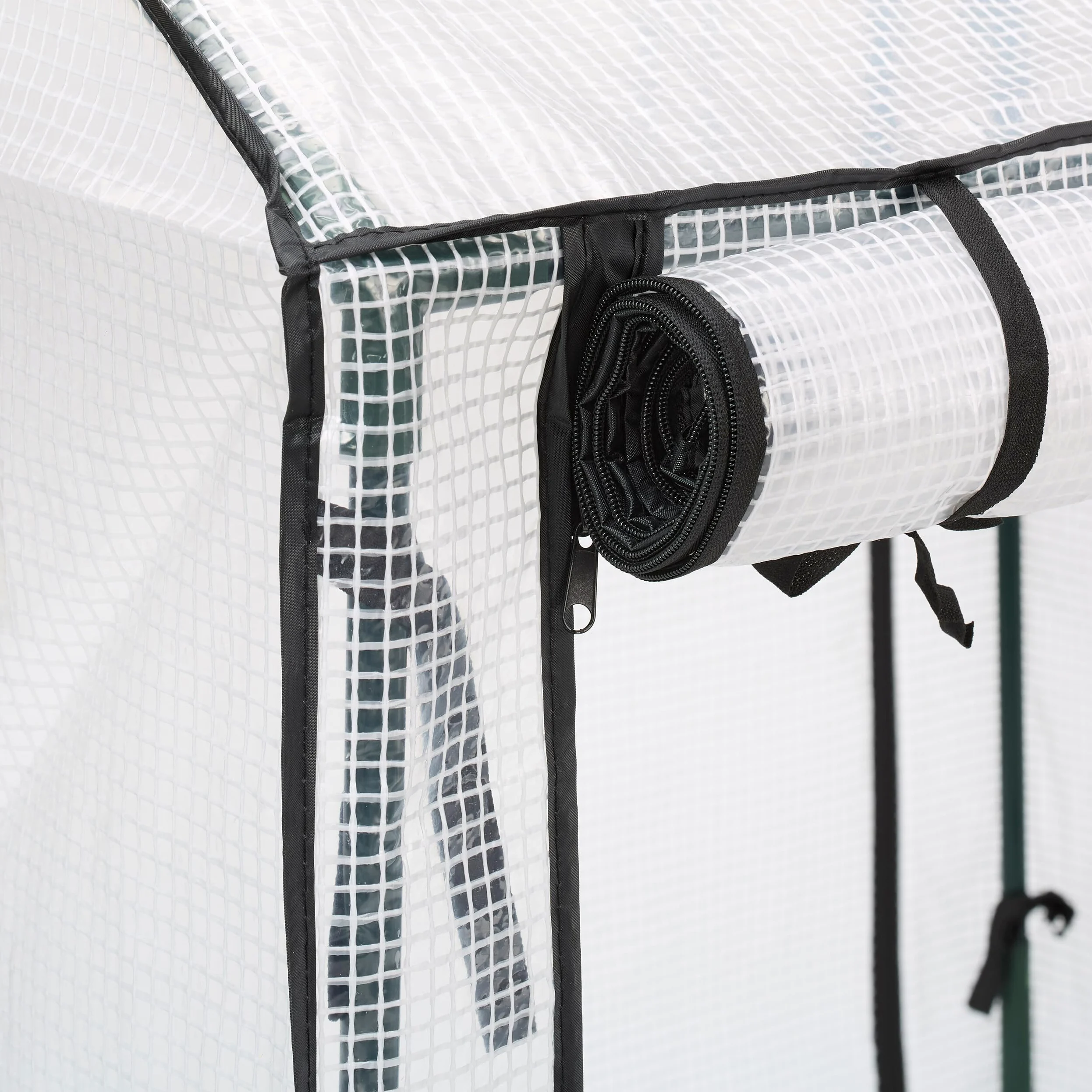 Relaxdays Serre de Balcon avec 4 grilles, HLP: 150x100x80 cm, Plastique PE et Acier, Plantes, Herbes, Transparent/Vert
