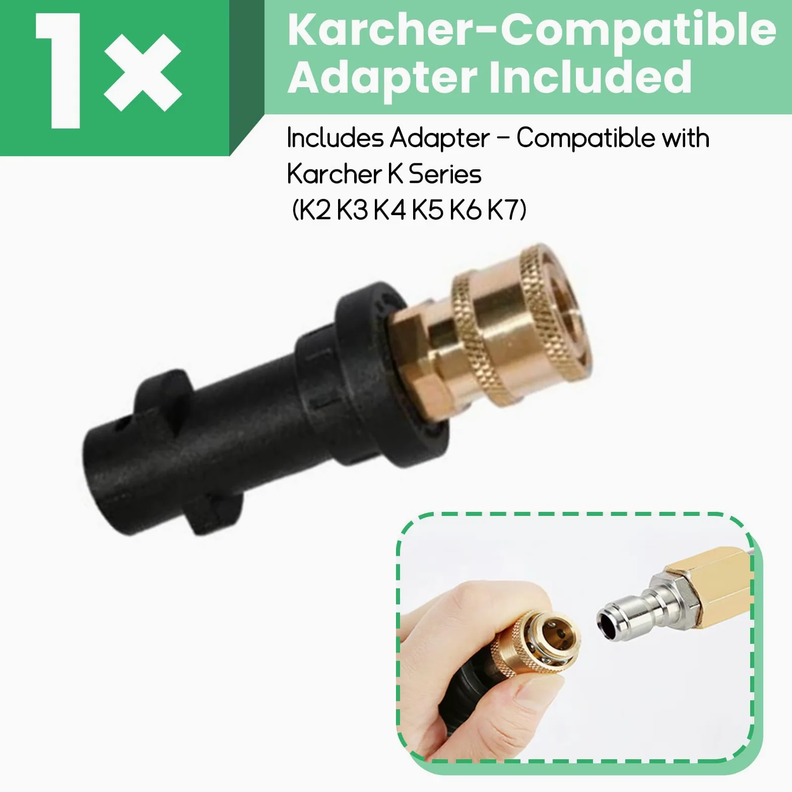 Set de Barres Télescopiques pour Nettoyeur Haute Pression | 10 Pièces Lances Acier Inoxydable avec Adaptateur Compatible Série Kärcher K, 6 Buses + 3 Barres Courbes (30°, 90°, 120°)1/4"