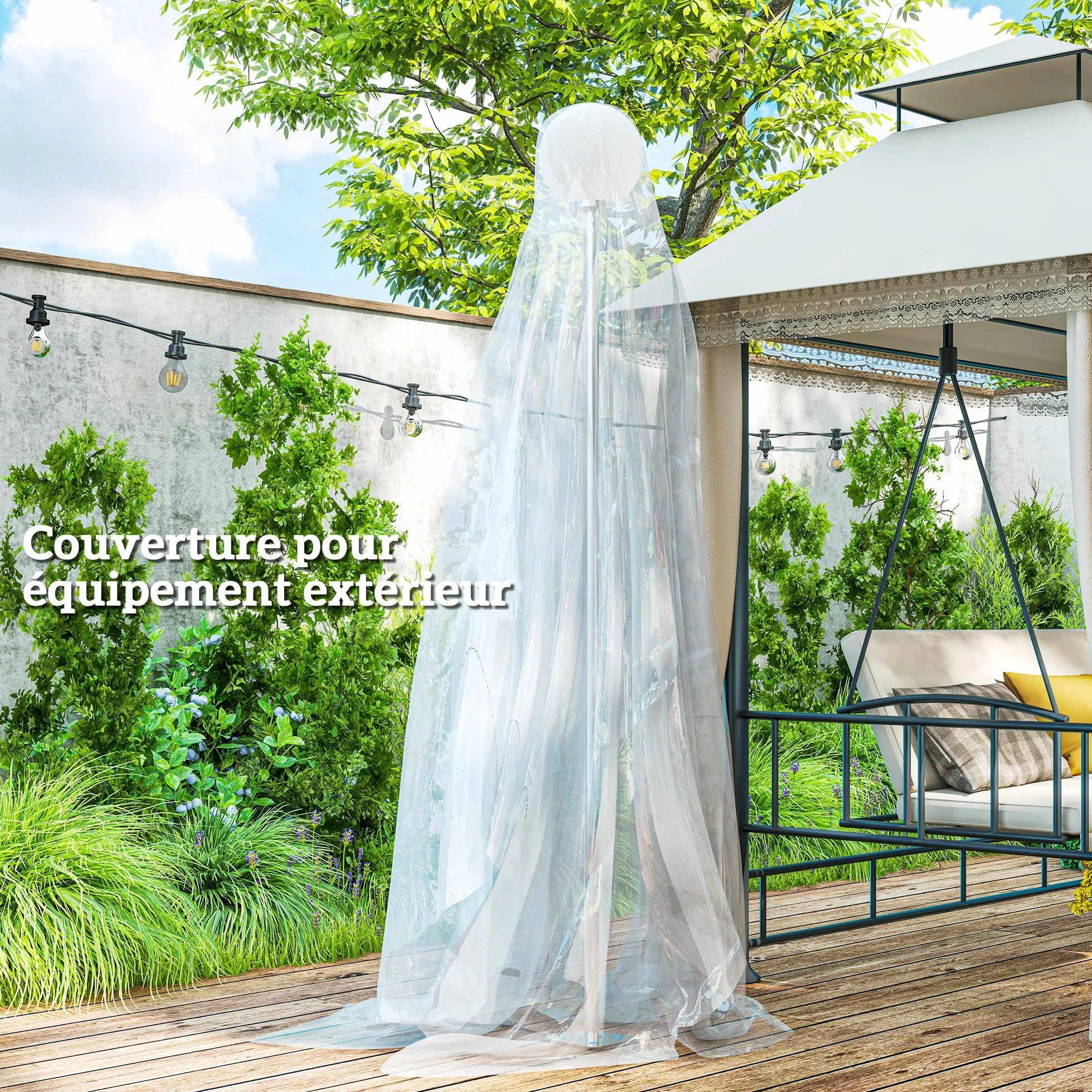 Outsunny Bâche pour Serre Plastique Transparente 6 x 10 m Imperméable Résistante aux UV Polypropylène 150g/m²