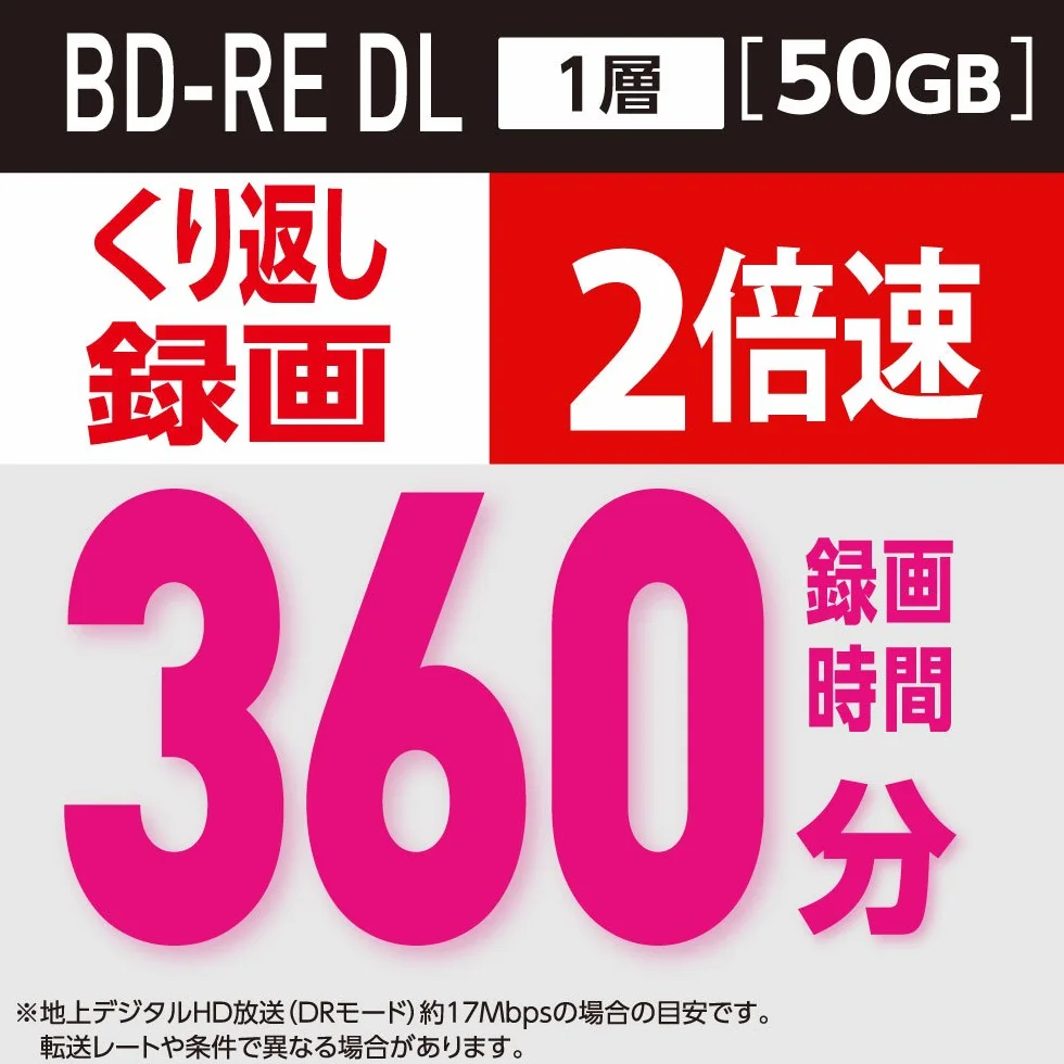Verbatim Blu-Ray BD-RE DL 50GB 2x Speed 10 Pack Spindle Printable