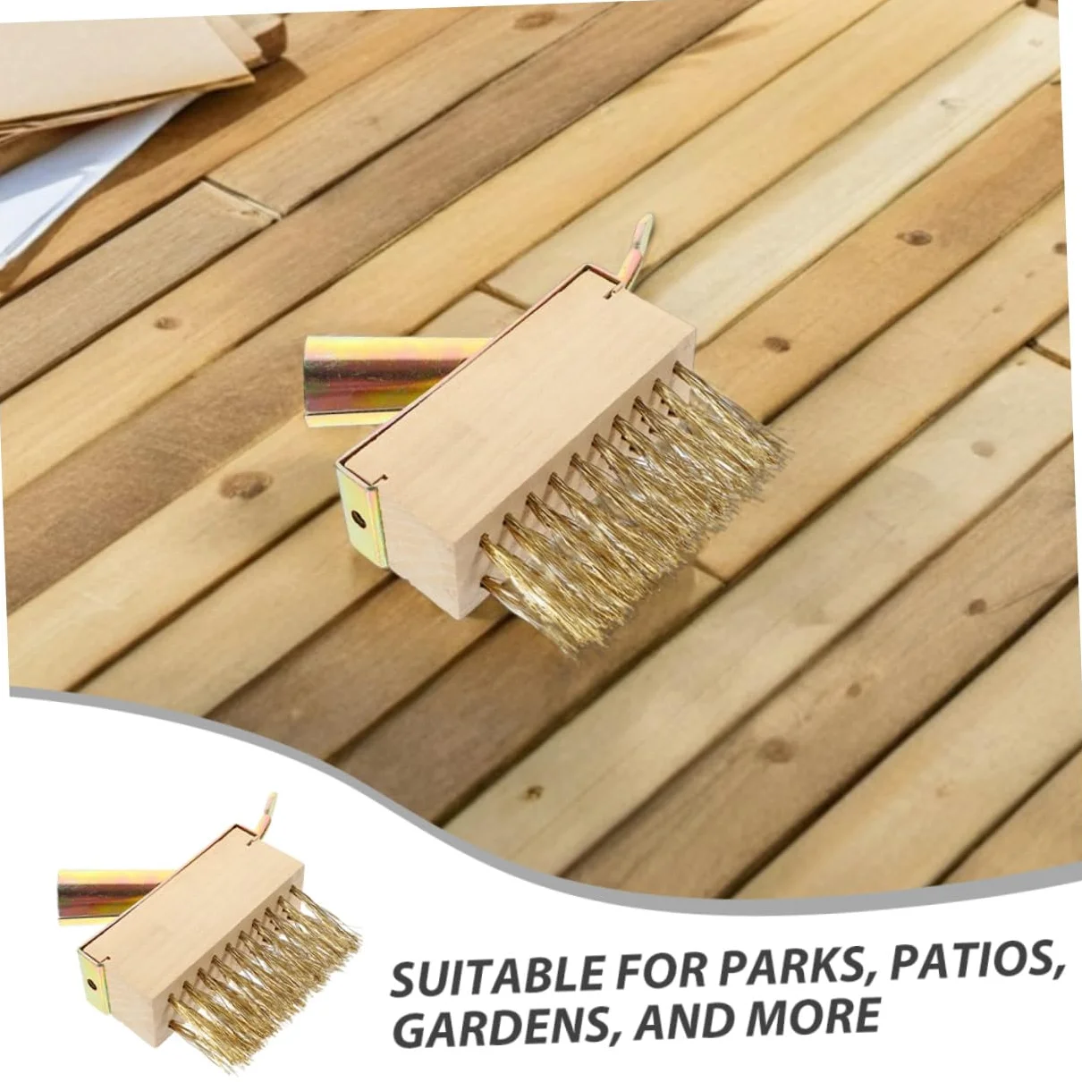 VICASKY 4pièces Brosse Désherbage Métallique Lot de Outil pour Joints de Terrasse et Pavés Nettoyeur de Mauvaises Herbes et Mousse pour Jardin et Allées Extérieures