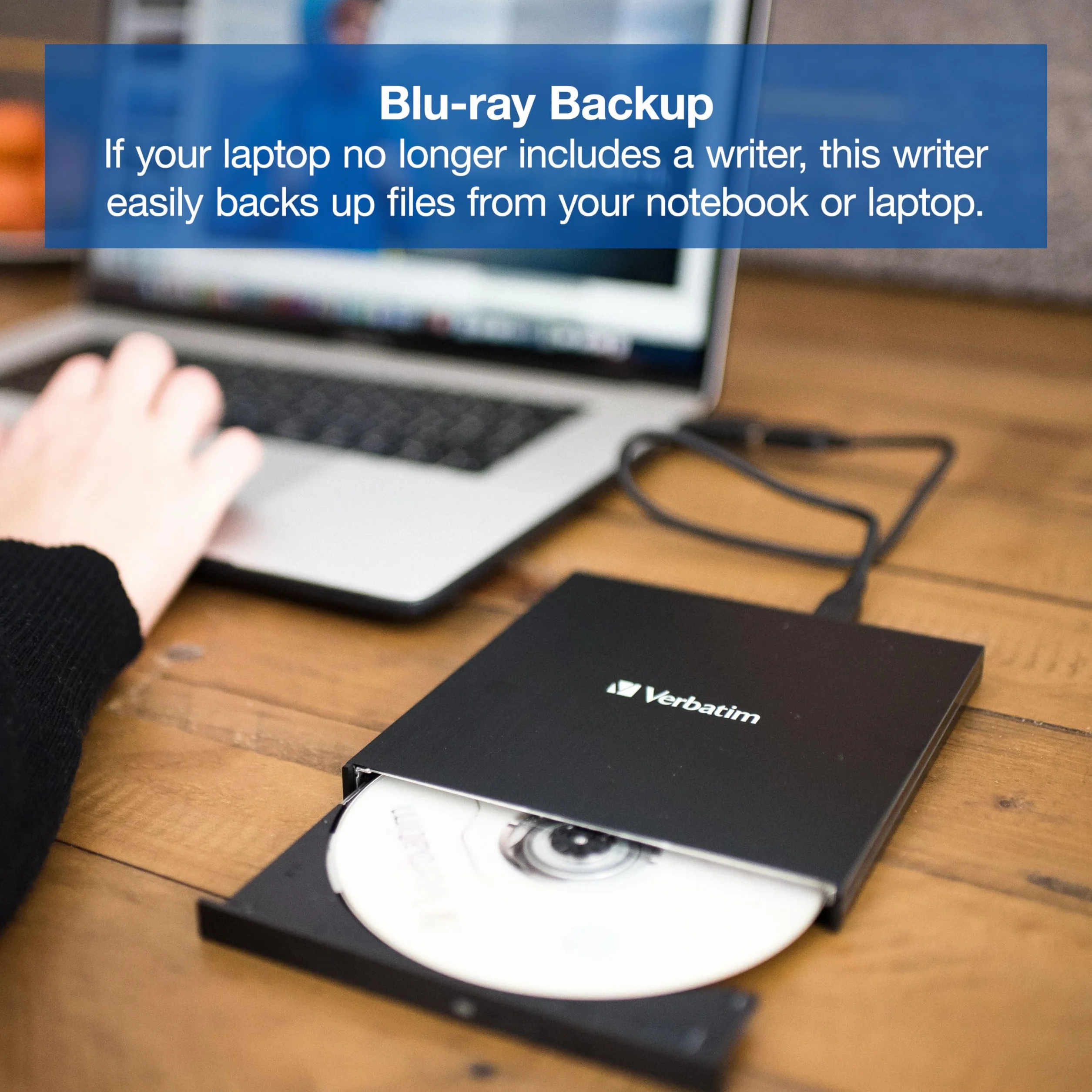 VERBATIM Graveur Blu-ray externe extrafin noir Lecteur Blu-ray DVD RW USB 3.2 Gen 1