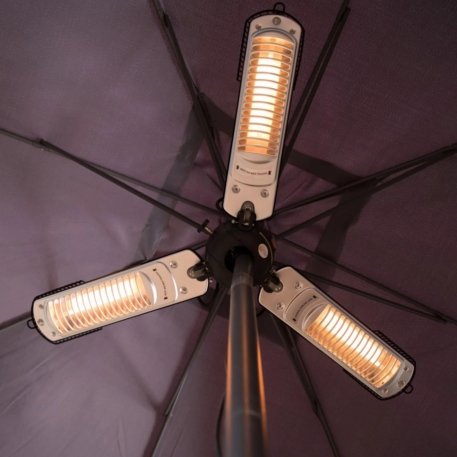 Mi-Heat Chauffage de parasol 2000 W Infrarouge pour terrasse 16 m² 3 niveaux de puissance