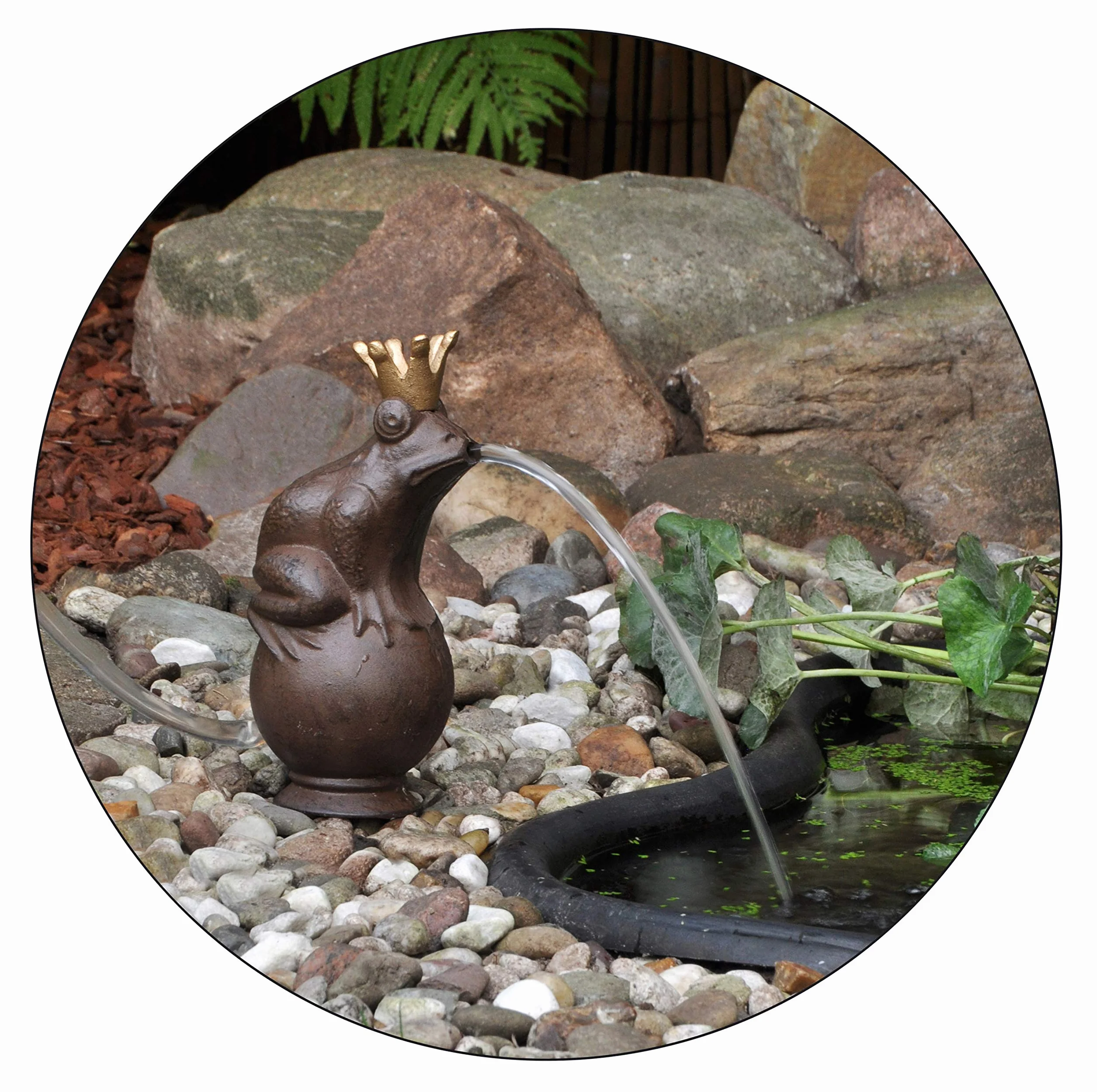 Fontaine à Eau Métal Figurine Sculpture Grenouille Jardin