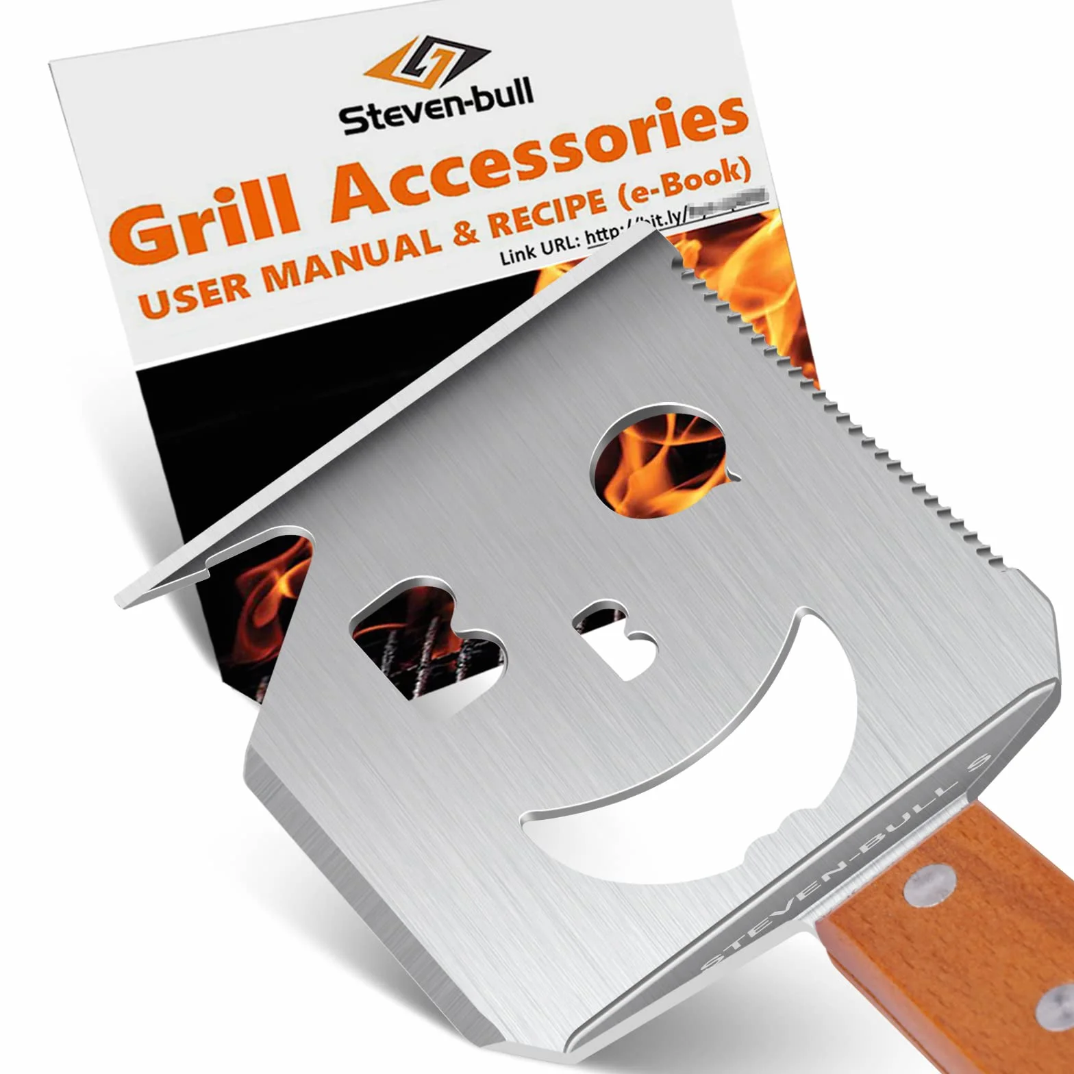 STEVEN-BULL S Spatule Barbecue 7 en 1, Ustensiles Barbecue pour Camping en Plein Air