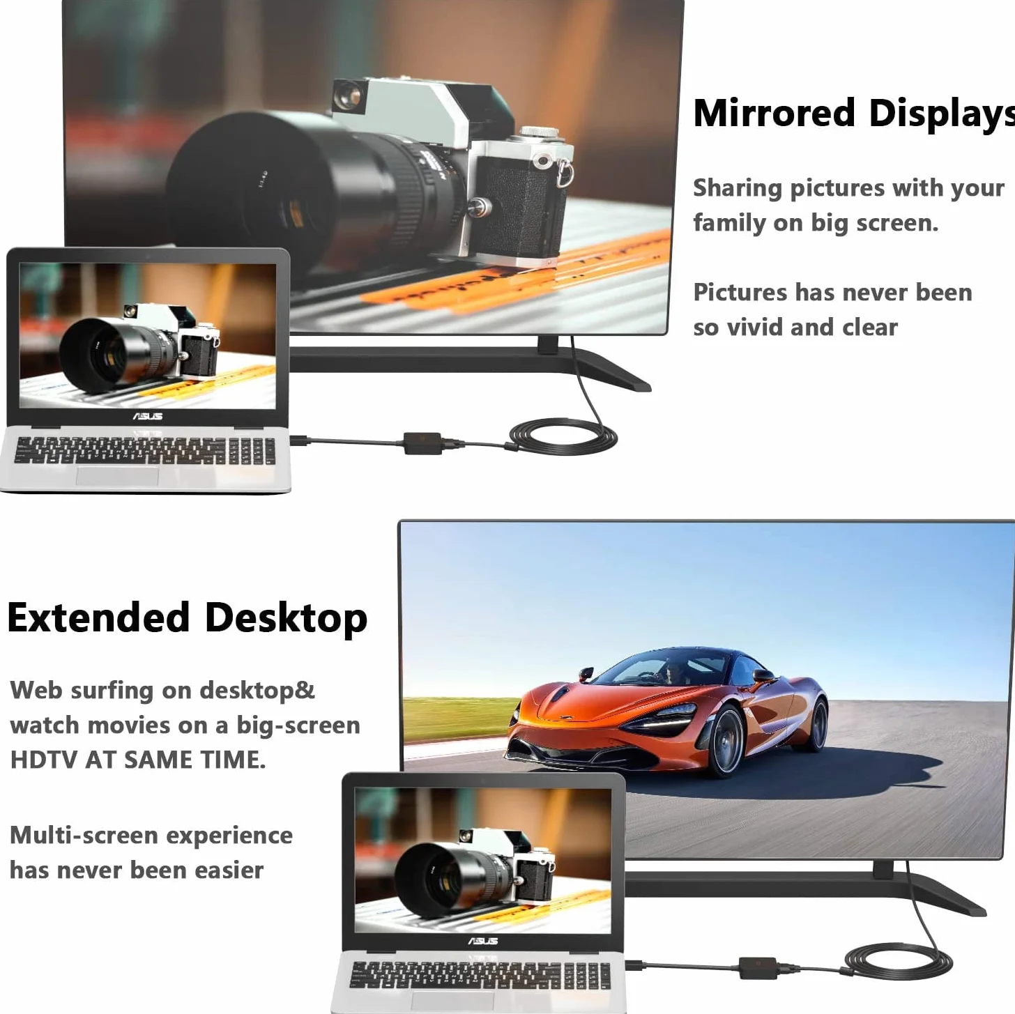 ICZI Adaptateur HDMI vers VGA 1080P Noir Convertisseur HDMI Mâle VGA Femelle