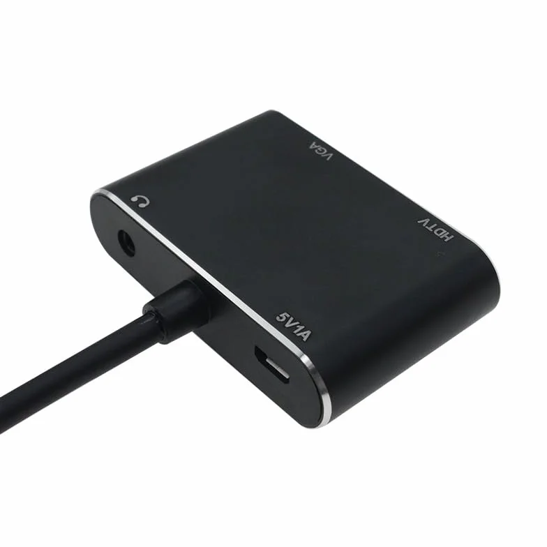 Adaptateur VGA vers HDMI 2 en 1 avec convertisseur audio 3,5 mm pour projecteur
