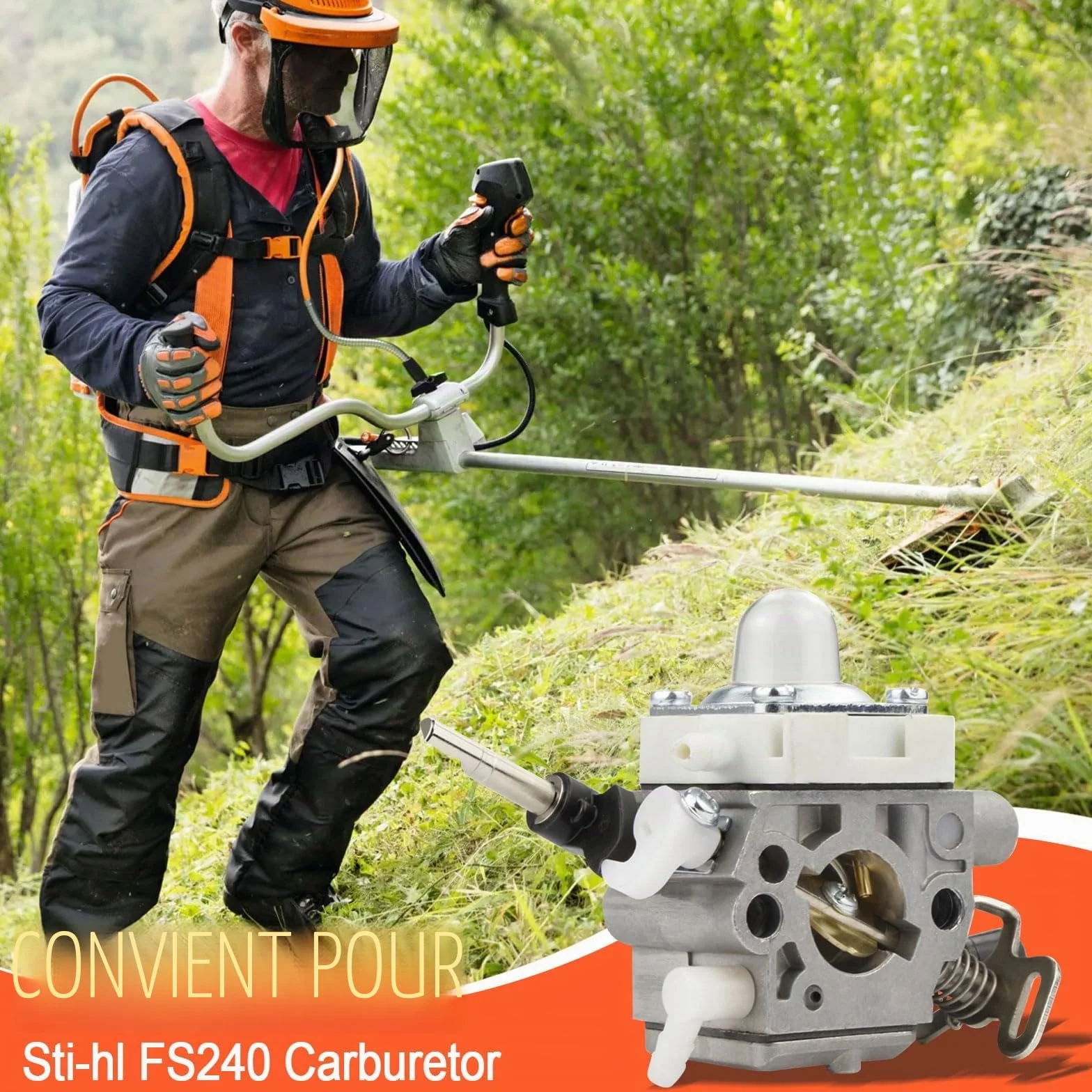 Kit carburateur 4147-120-0625 pour Stihl FS240 FS260C avec filtre à air 4147 141 0300