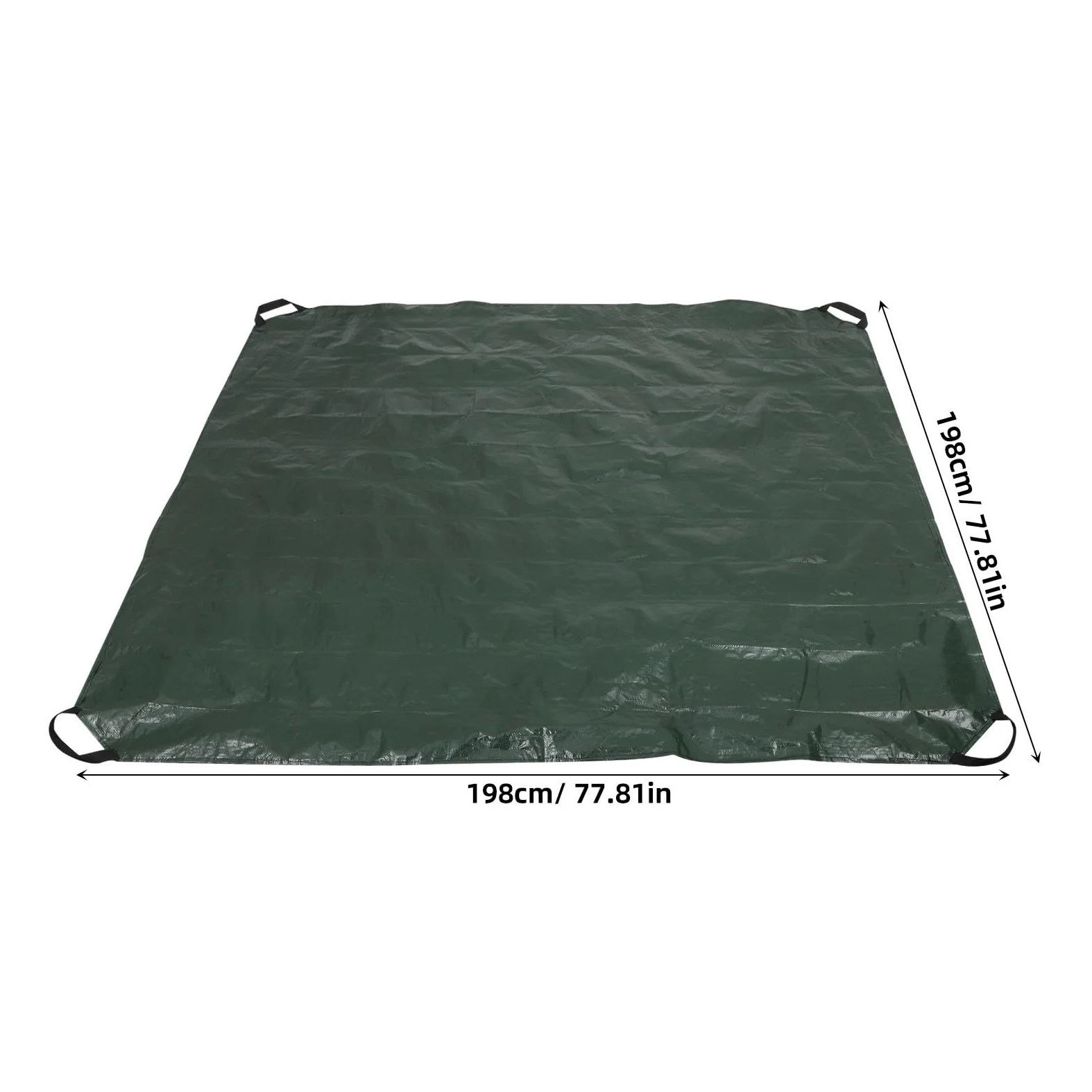 Totority Paquet à Feuilles Réutilisable Vert en Pe Pliable avec Poignées, Bâche de Ramassage de Feuilles Facile à Stocker pour Nettoyage de Jardin et Déchets Verts
