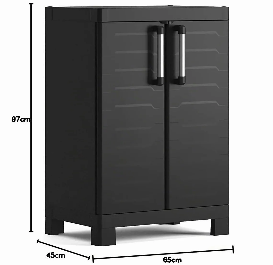 Keter Detroit Armoire à 2 étagères réglables en résine 65x45x97 cm