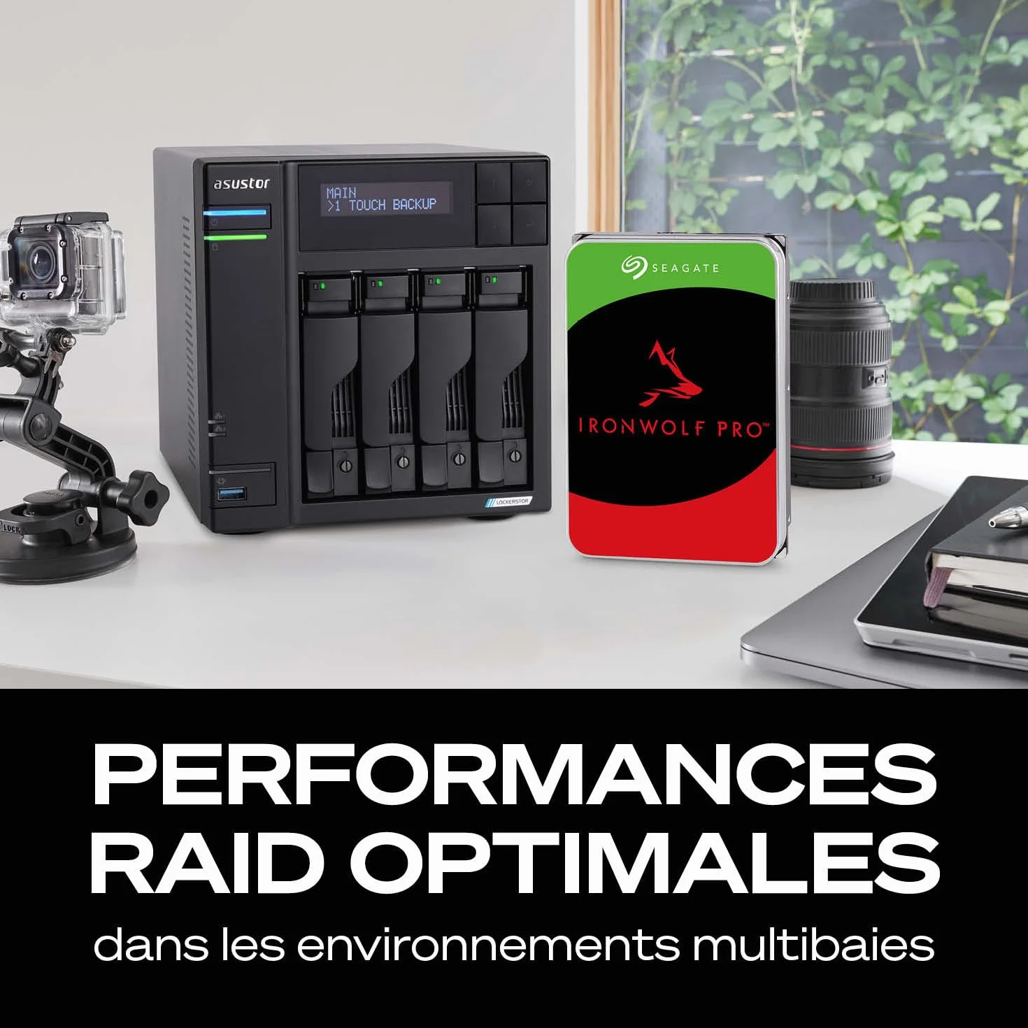 Seagate IronWolf Pro 8To Disque dur interne NAS HDD CMR 3.5 Pouces SATA 6Gb/s 7200 tr/min 256 Mo Cache ST8000NTZ01