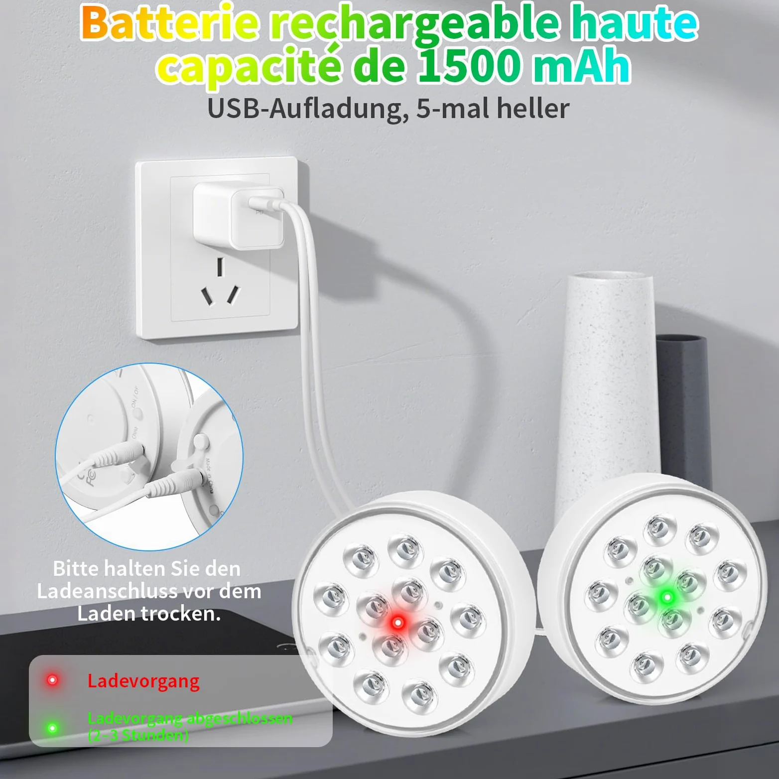 Czemo Lumière LED Submersible Rechargeable avec Télécommande Étanche IP68 Étanches pour Aquariums, Baignoire, Étangs (Multicolore-4 pièces)