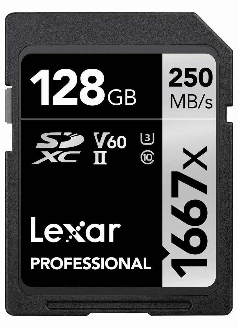Lexar Professional 1667x Carte SD 128Go SDXC UHS-II 250 Mo/s Lecture Class 10 U3 V60