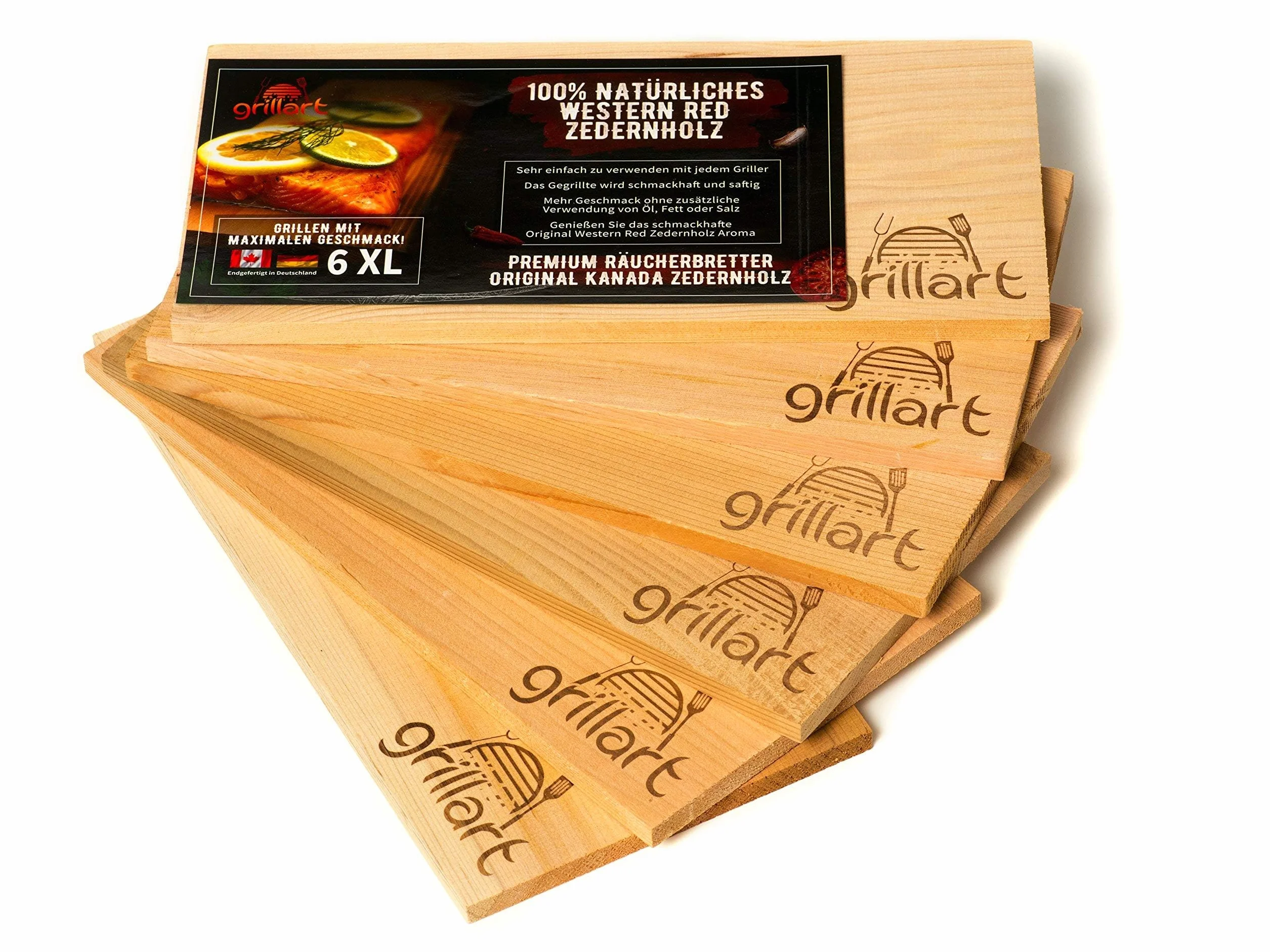 Planches à Griller en Bois de Cèdre Rouge de l'Ouest du Canada XXL - Pack de 6 pour Grillade