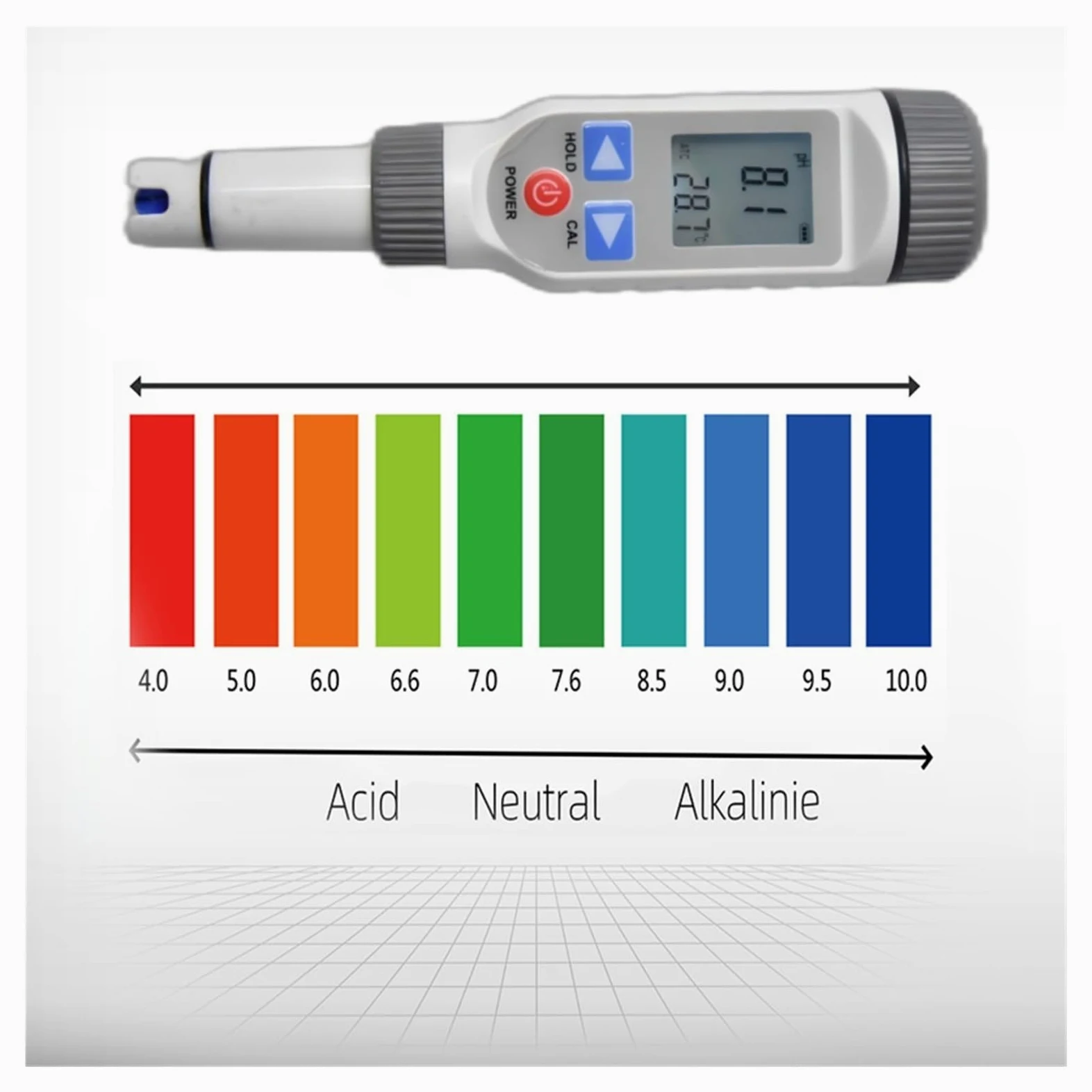 Testeur de pH numérique, précision 0,1 0-14, étanche, for Aliments, vin, bière, Sol hydroponique, ATC, testeur ℃/℉ Jardinage, Agriculture