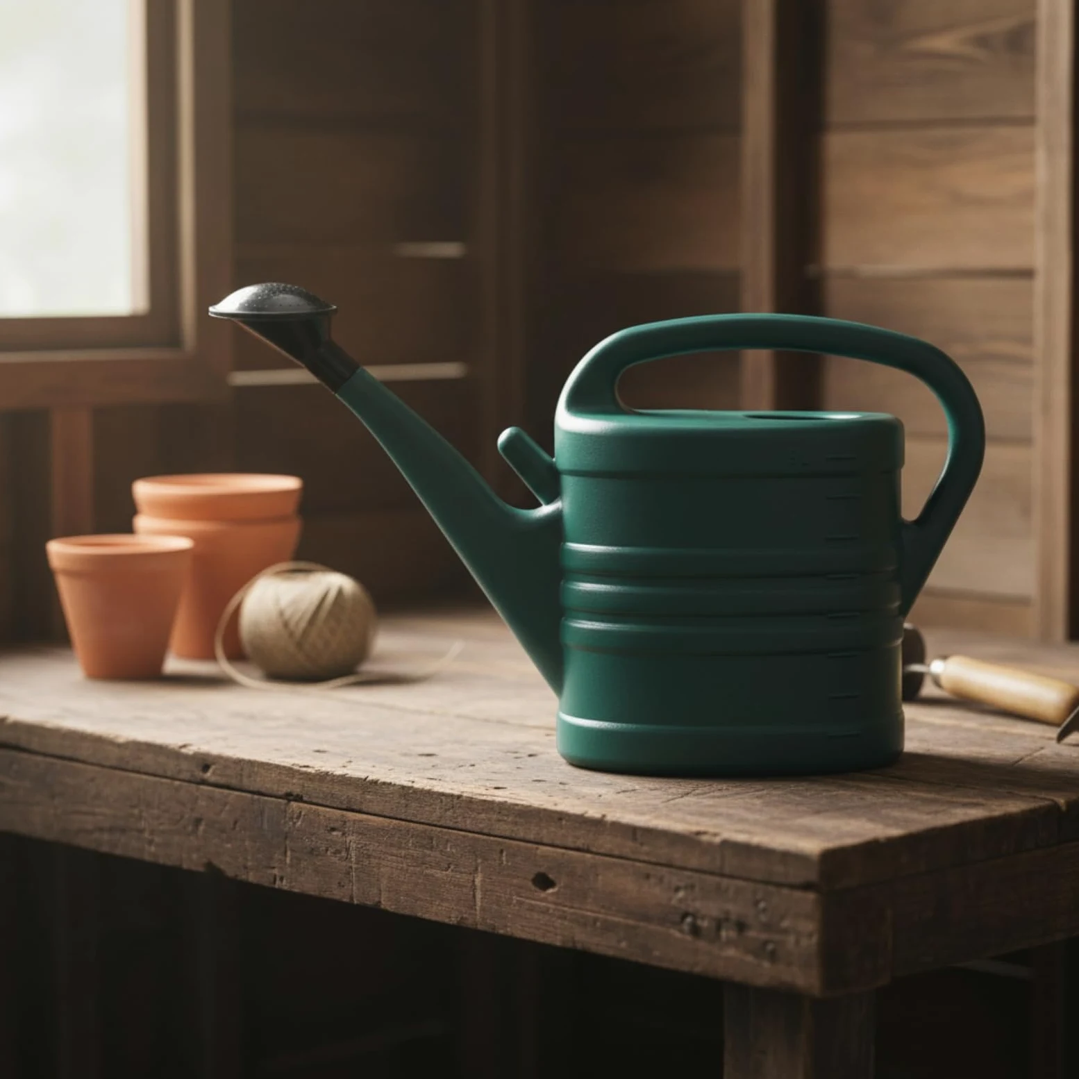 Arrosoir avec Pomme Polyvalent, Vert Foncé, 3L | Pratique, Robuste, Contenant, pour Serre, Jardiniers