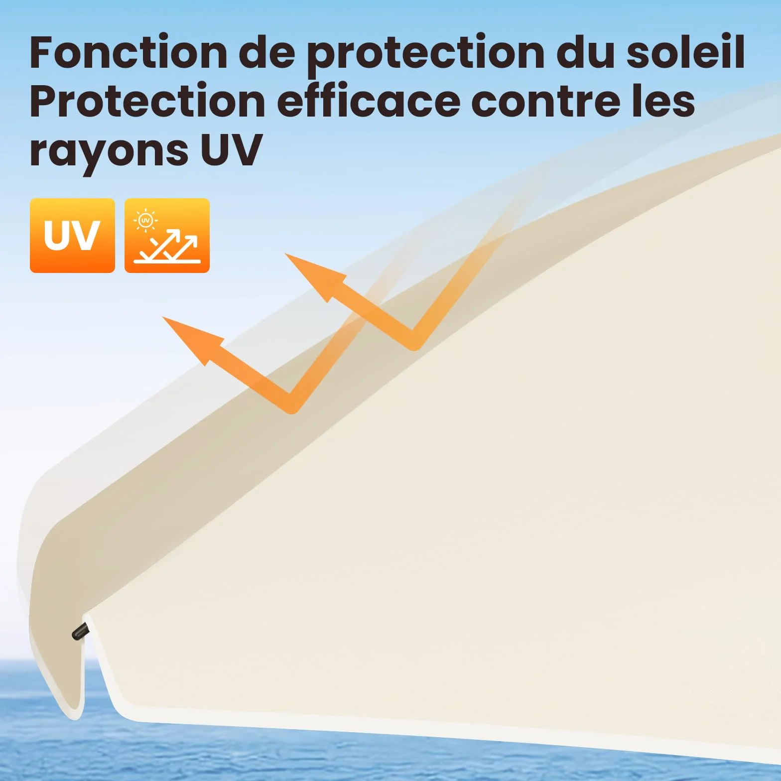 WOLTU Parasol de Jardin Extérieur Anti-UV φ 135 cm Beige, Inclinable et Hauteur Réglable
