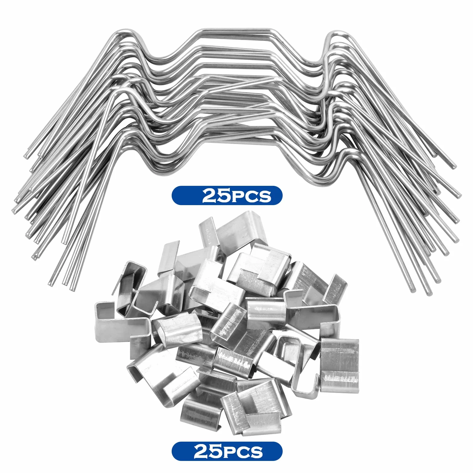 Clips de Vitrage pour Serre - Kit de Réparation 50 Pinces W et 50 Clips Z