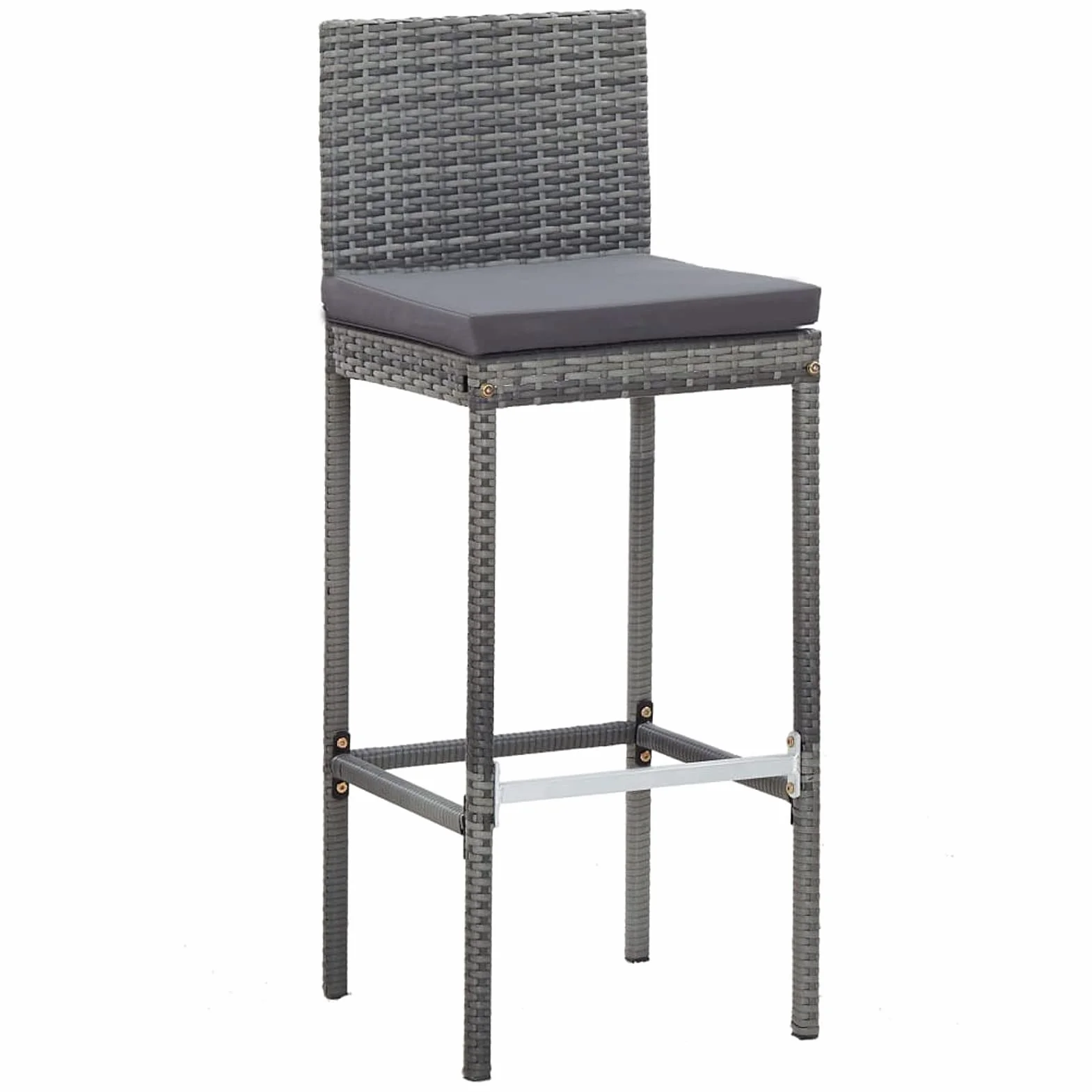 Ensemble de Bar 5 pcs Résine tressée Bois d'acacia Gris Mobilier de Jardin