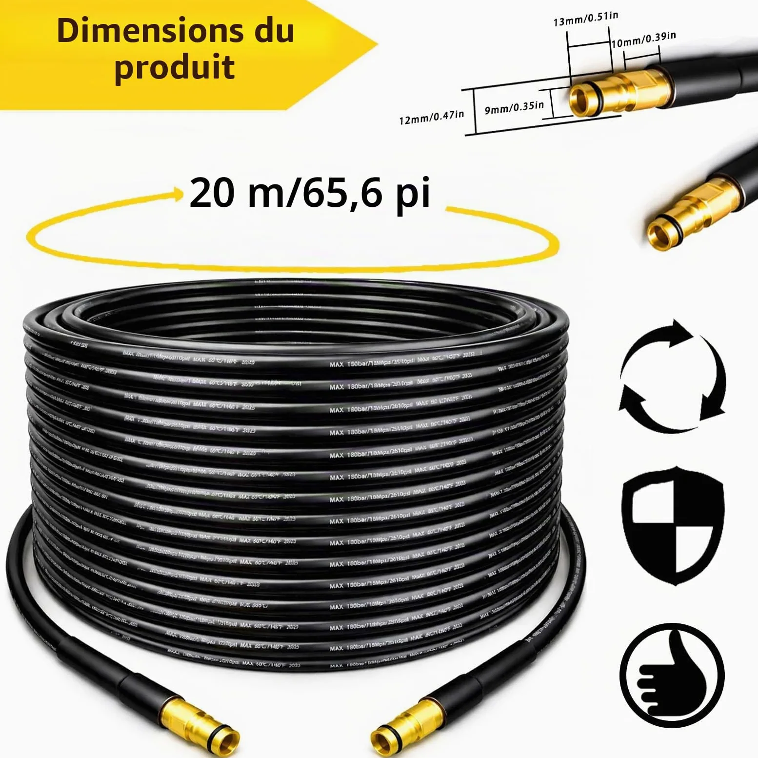 Karcher K Series Tuyau de rechange pour nettoyeur haute pression 20 m