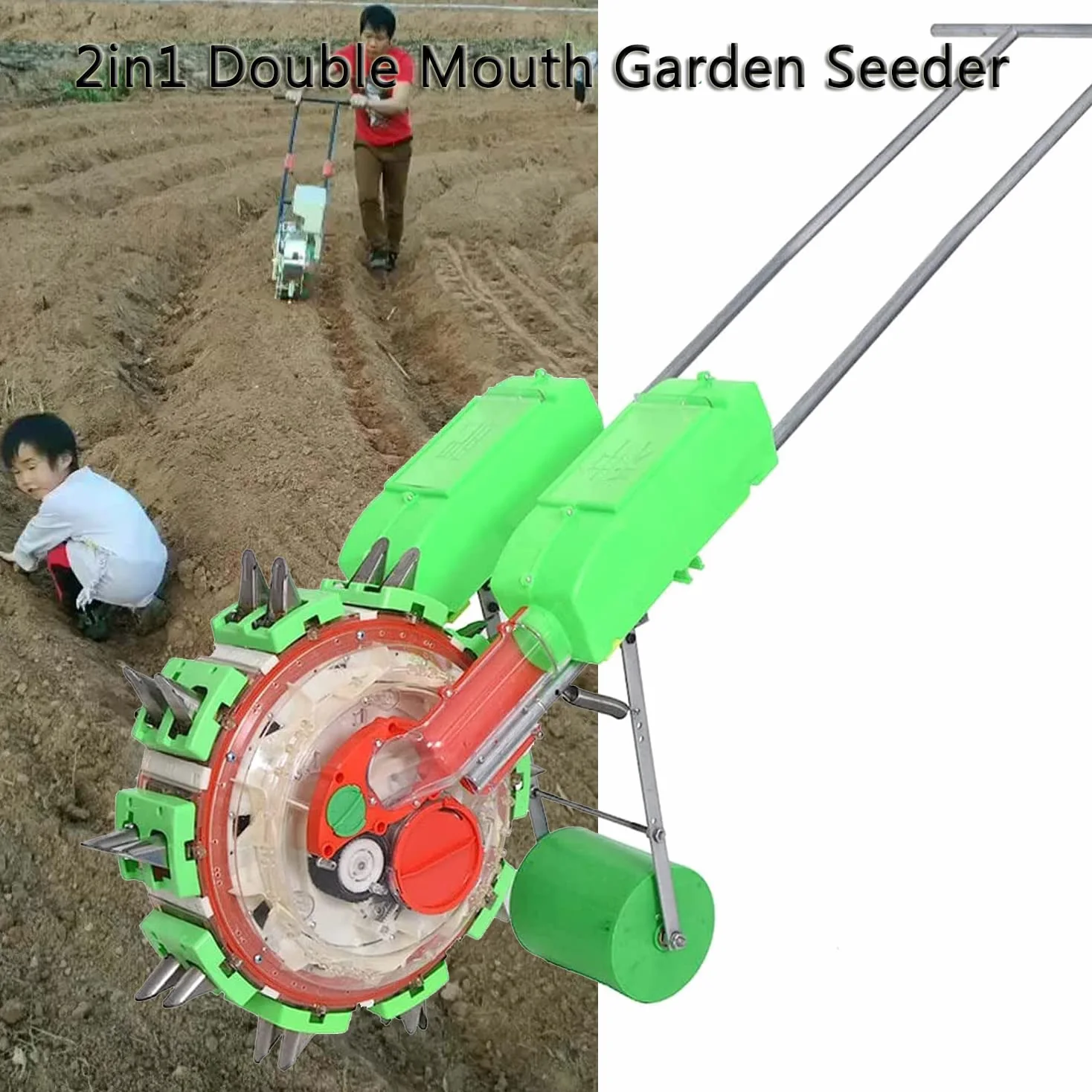 Semoir à main, semoir à graines portable et applicateur d'engrais avec 12 plaques de semences, semis et fertilisation simultanés, pour la plantation de chanvre, de maïs, de coton, de soja, d'arachid