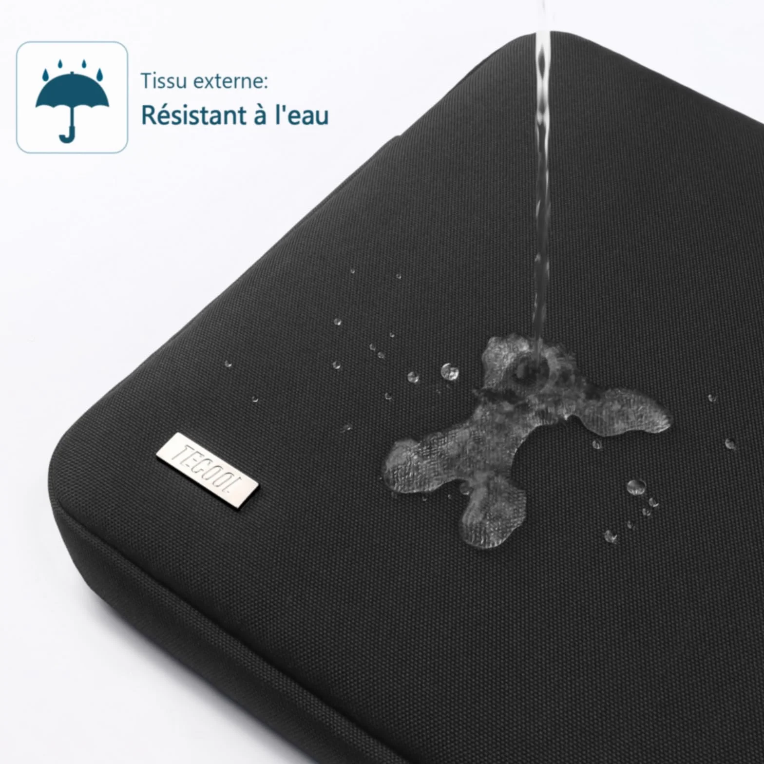 TECOOL Pochette Ordinateur Portable 15,6 Pouces pour HP Lenovo Dell Acer ASUS Chromebook Samsung, Housse PC 15.6" Sacoche Ordi Noir
