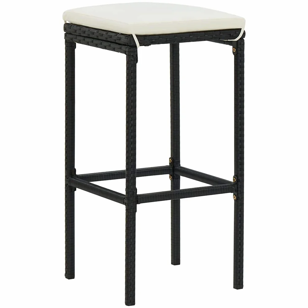 Ensemble de Bar de Jardin 5 pcs Résine tressée Noir Toshilian