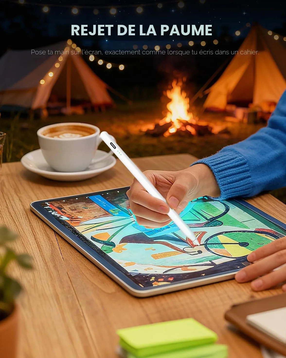 Stylet pour iPad 9e/10e Génération, Charge Rapide 13 Minutes, Pencil Apple iPad (2018-2025) 10/9/8/7/6e, Pro 12,9/11/13 Pouces M4, Air 3/4/5/M2, Mini 5/6/7