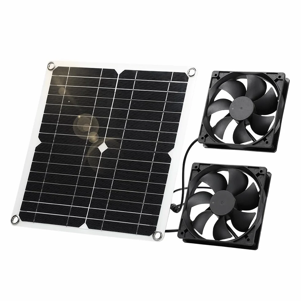 Kit de ventilateur à panneau solaire 12 W résistant aux intempéries CC pour poulailler serre abri jardin