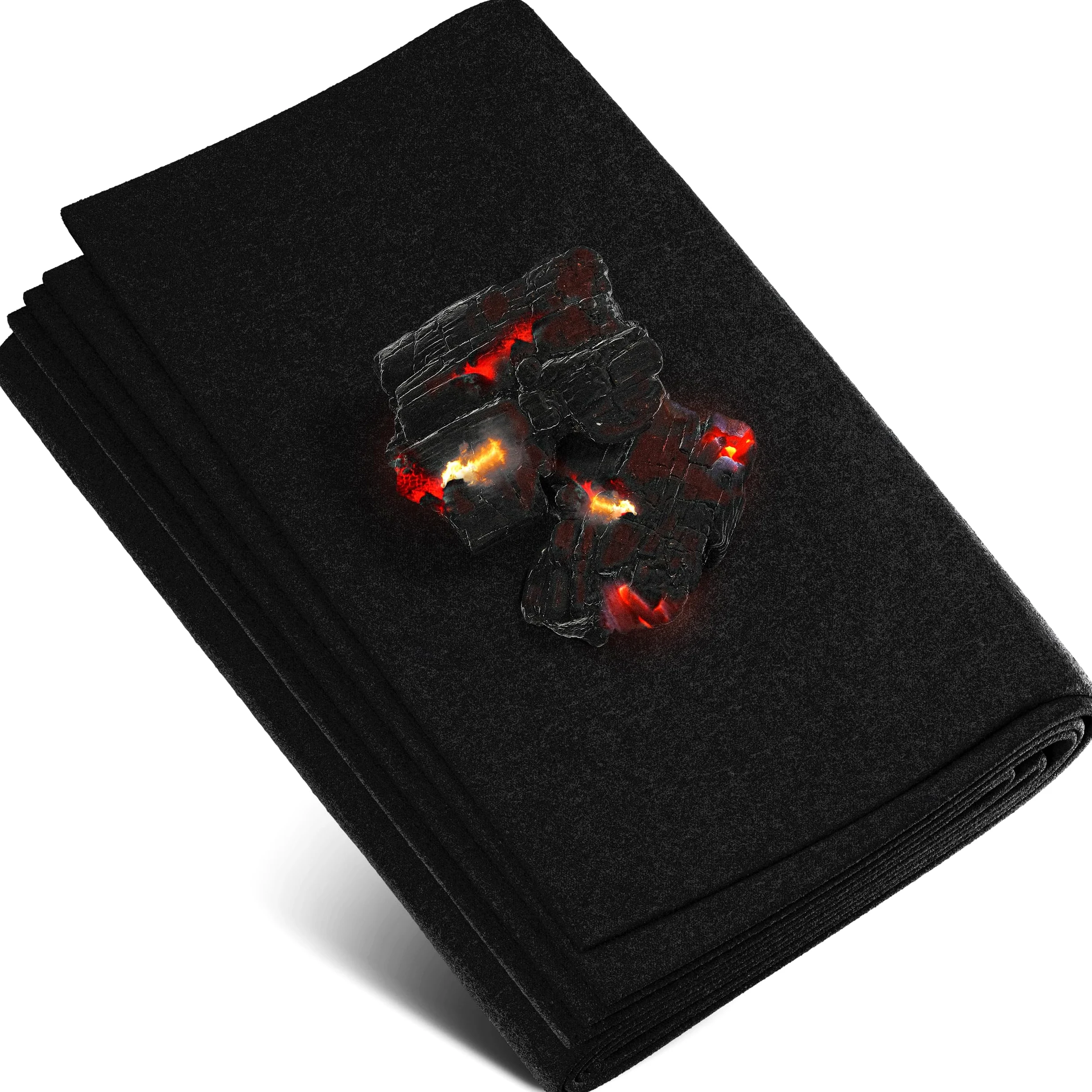 Tapis ignifugé 2x2 m résistant à la Chaleur Jusqu‘à 982 °C, Tissu Anti-feu idéal comme Protection ou Support de Grill, Tapis Anti-Chaleur Non Inflammable, Plaque réfractaire, Protection Anti-feu