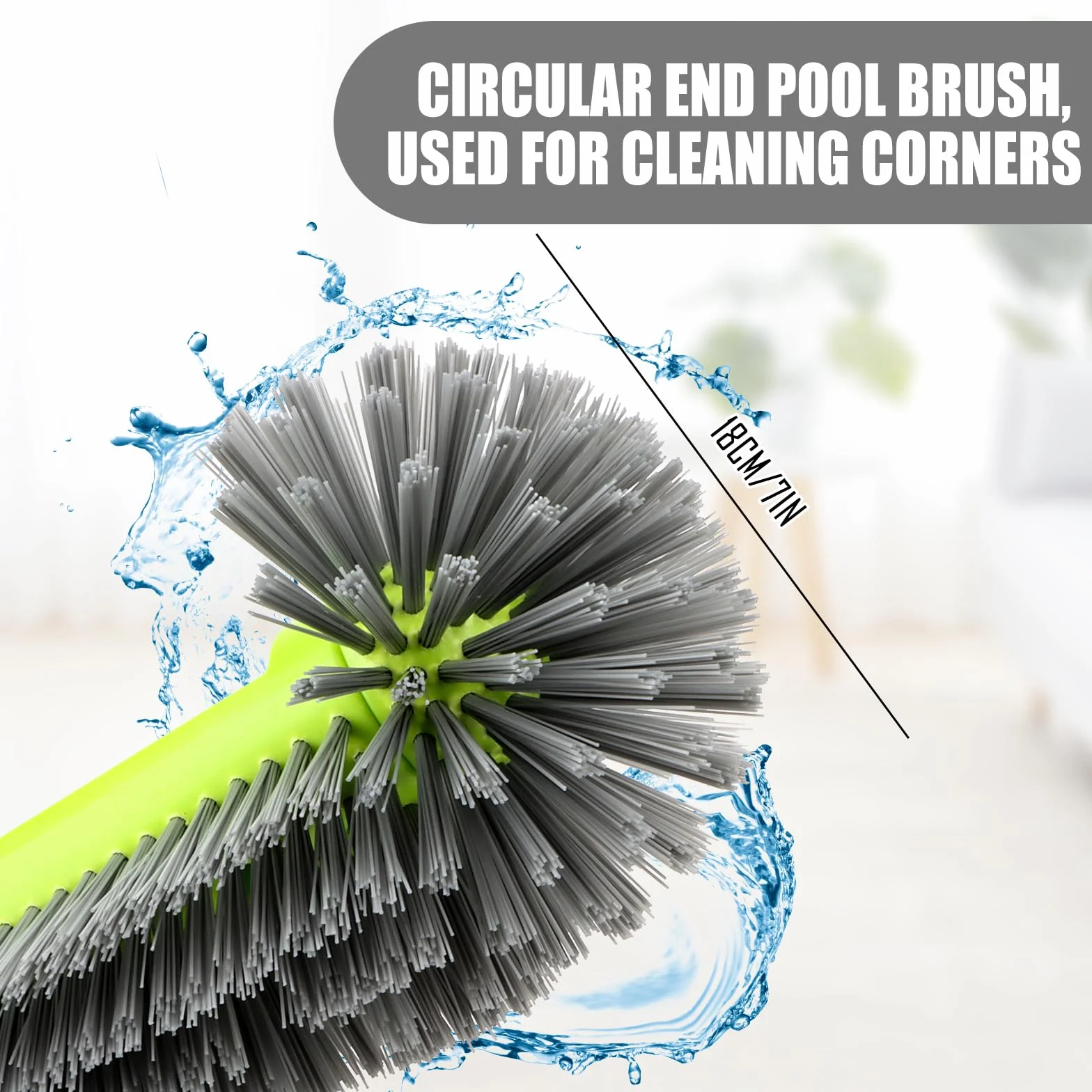 Brosse de nettoyage pour piscine 43 cm Poils avant Clip EZ Poignée aluminium