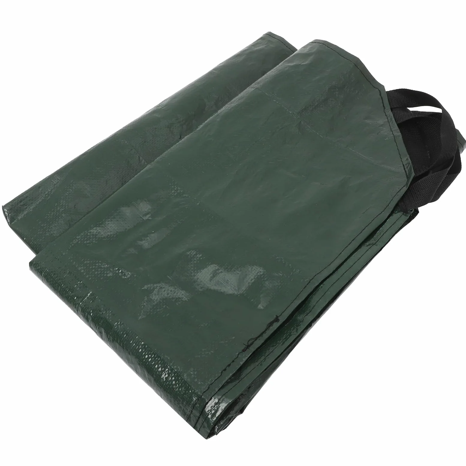 BESPORTBLE Bâche de Jardin Pliable 198X198 M en Polyéthylène Tissé Vert avec Poignées Paquet de Ramassage des Feuilles Réutilisable pour Collecte de Déchets et Nettoyage Extérieur
