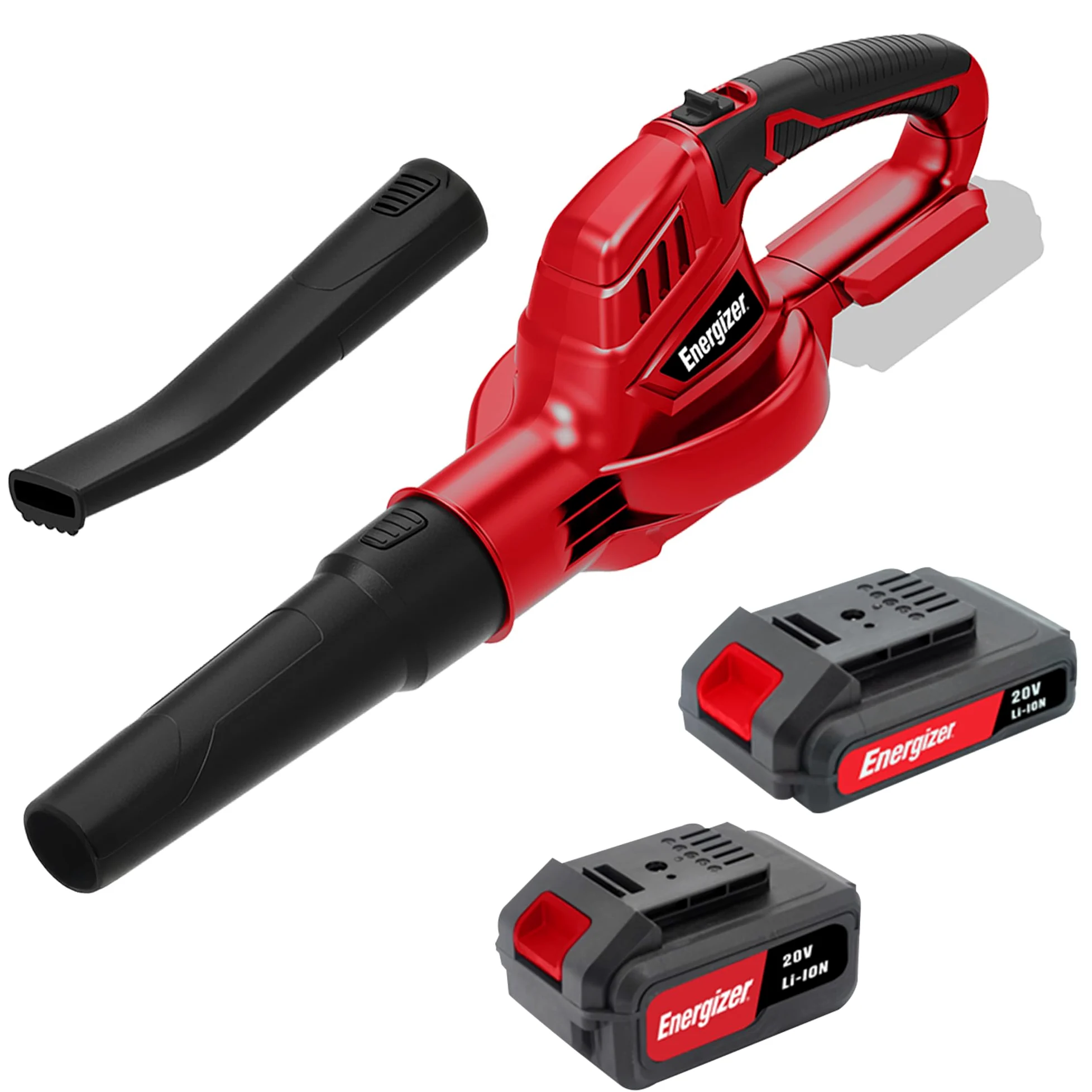 Energizer - Souffleur de Feuilles sans Fil 20V Batterie (Incluses) - Moteur 13000RPM - Puissance de Soufflage 210km/h - Léger 1,2 kg - Ergonomique & Performant - Feuilles, débris, poussière, etc