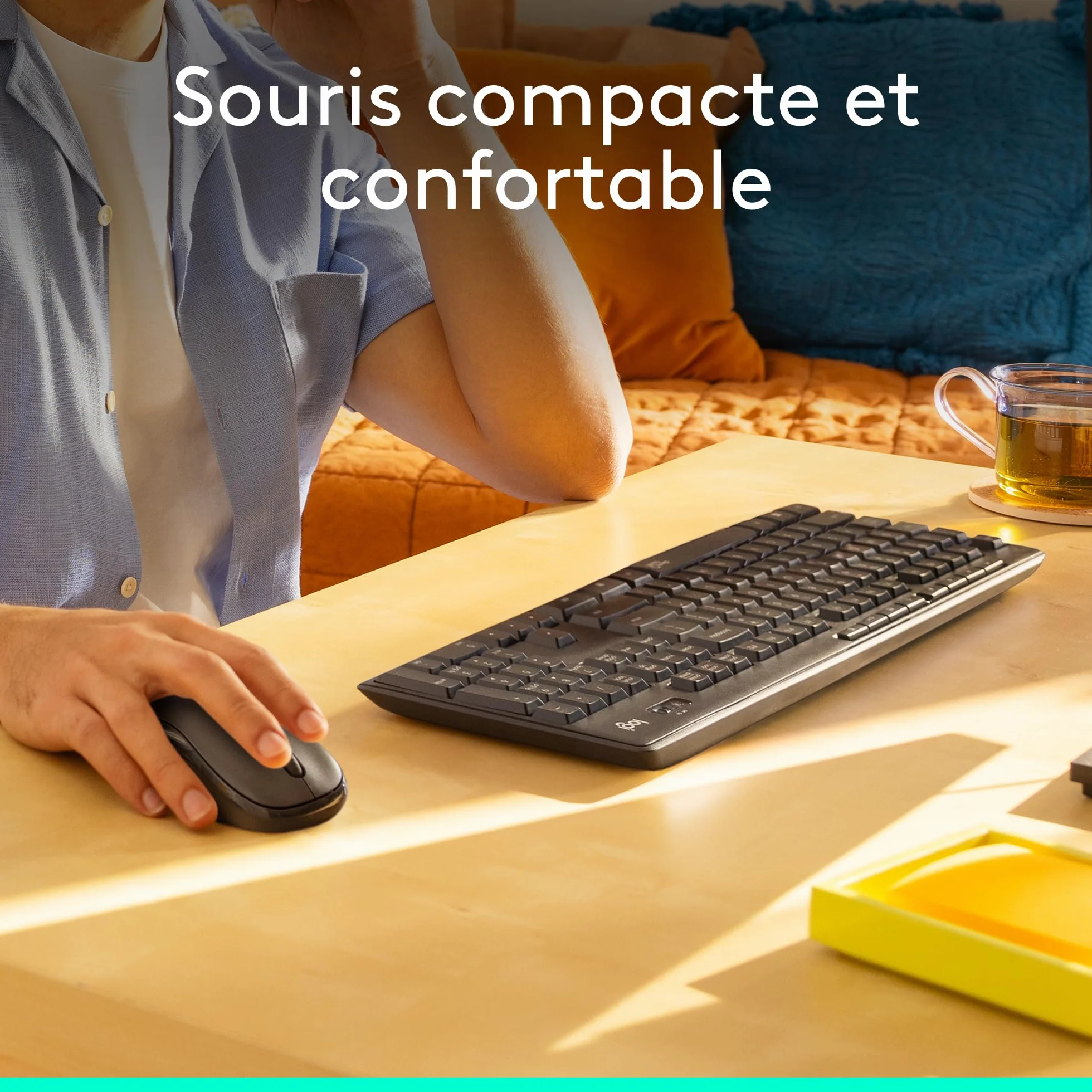 Logitech MK295 Silent ensemble souris et clavier sans fil SilentTouch AZERTY Français Gris