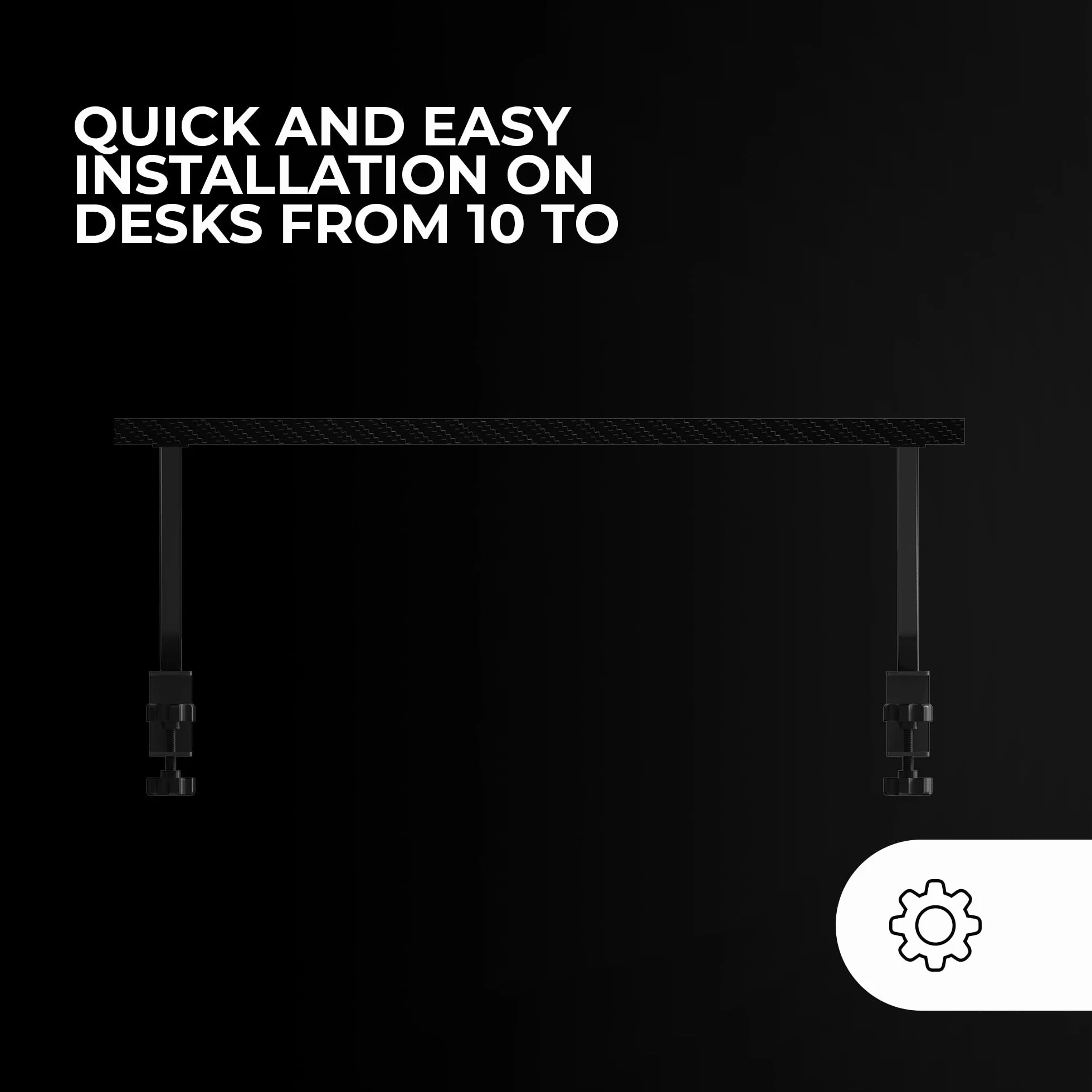 Mars Gaming MGDS Rehausseur de Moniteur 17cm Support Bureau Ergonomique Acier Plateau Fibre Carbone 60x20cm Noir