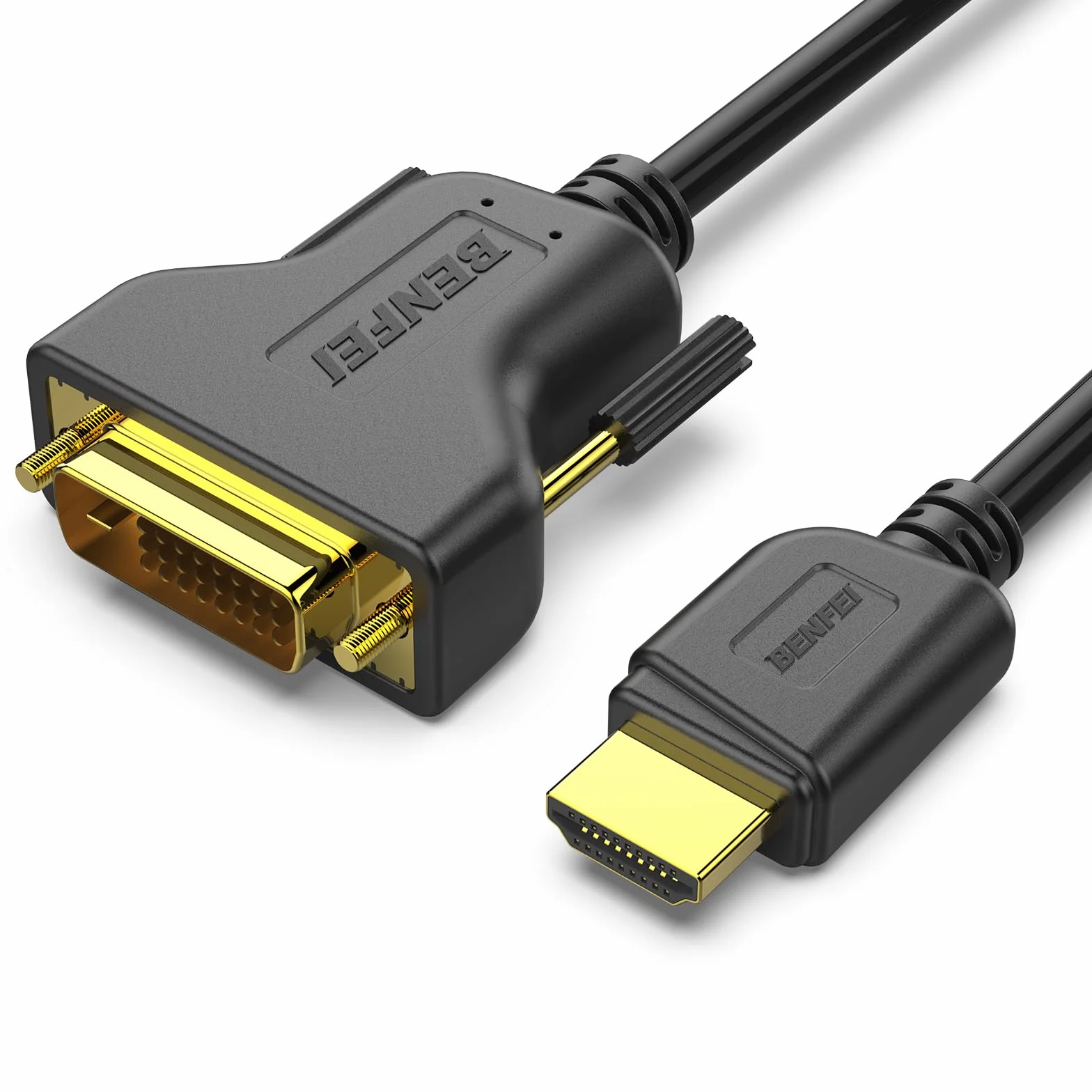 BENFEI Câble HDMI vers DVI 1,8 m bidirectionnel DVI-D 24+1 mâle vers HDMI mâle Adaptateur Haute Vitesse 1080P Full HD