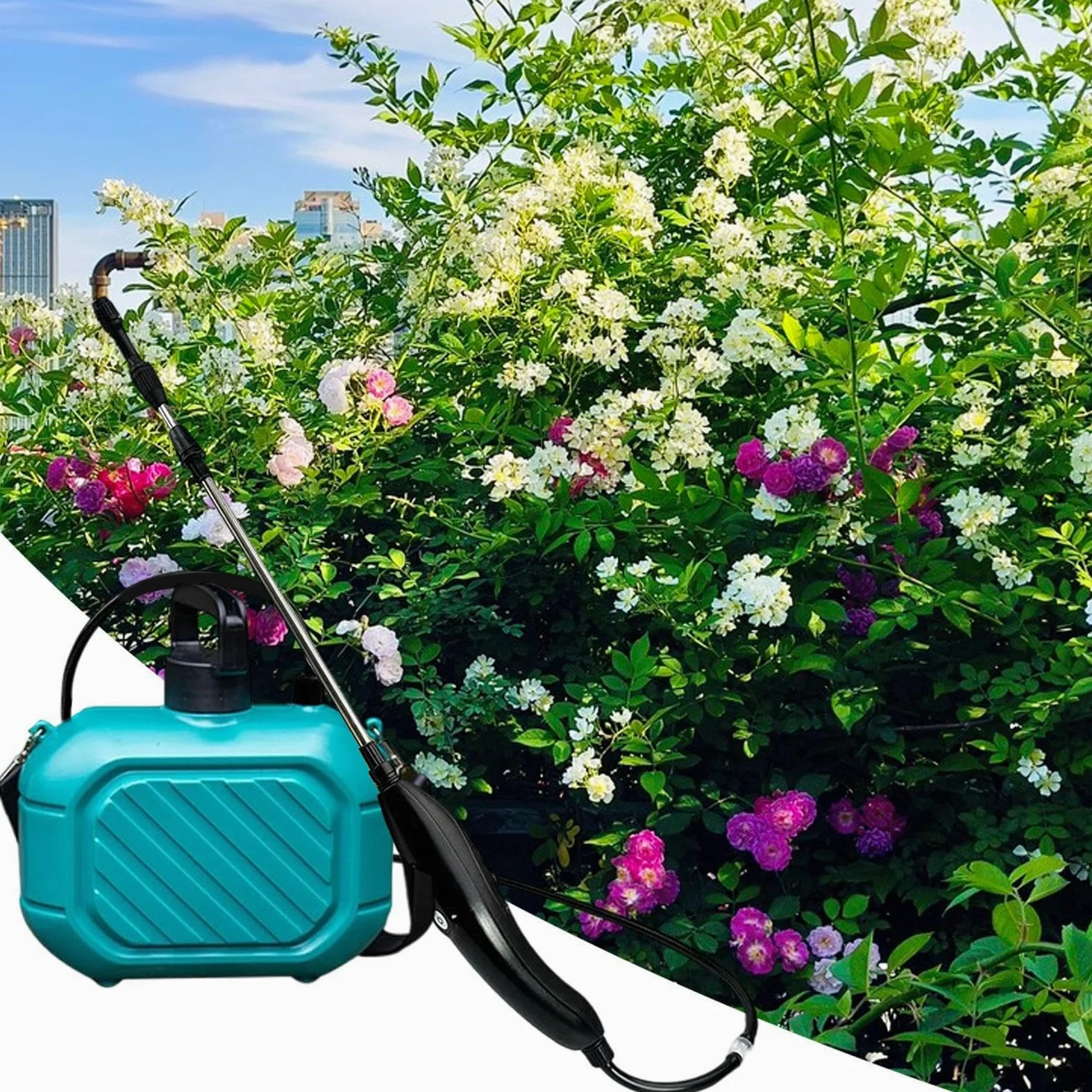 Pulvérisateur Électrique 5 litres 3 Buses À Brouillard | Pulvérisateur De Jardin Bouteille Vaporisateur avec 3 Buses de Brumisation pour Fleurs Arbres Jardin Pelouse Arrosage Cour