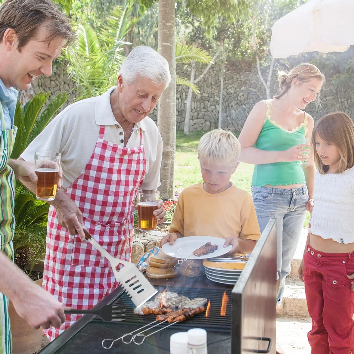 Kit Barbecue Ustensiles 38 Pièces Inoxydable avec Sac Noir