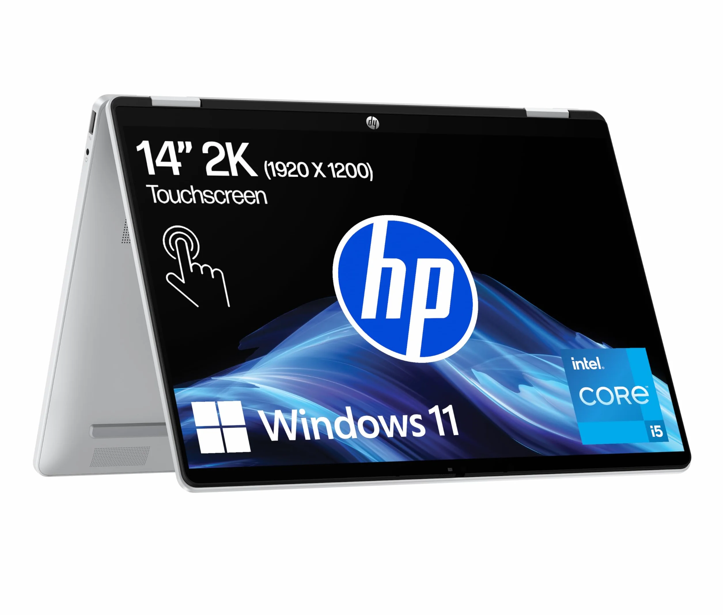 HP OmniBook 5 Flip 14-fp0254ng Ordinateur Portable Convertible 2 en 1 14" Tactile 2K Intel Core i5-1334U 16 Go RAM SSD 512 Go QWERTZ Windows 11 Home Argent