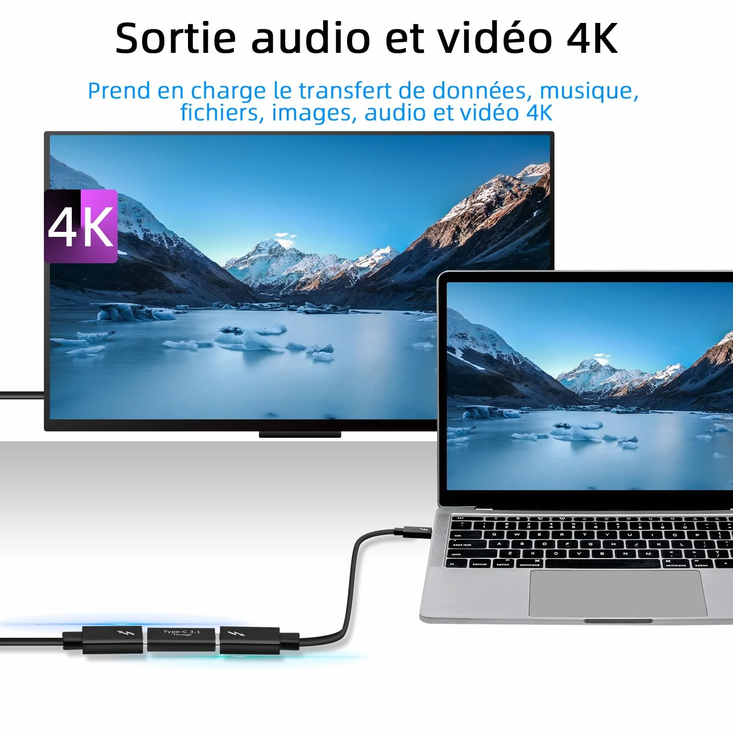 Adaptateur USB C femelle vers femelle 2Pcs USB 3.1 10Gbps 4K Charge Rapide Transfert Données