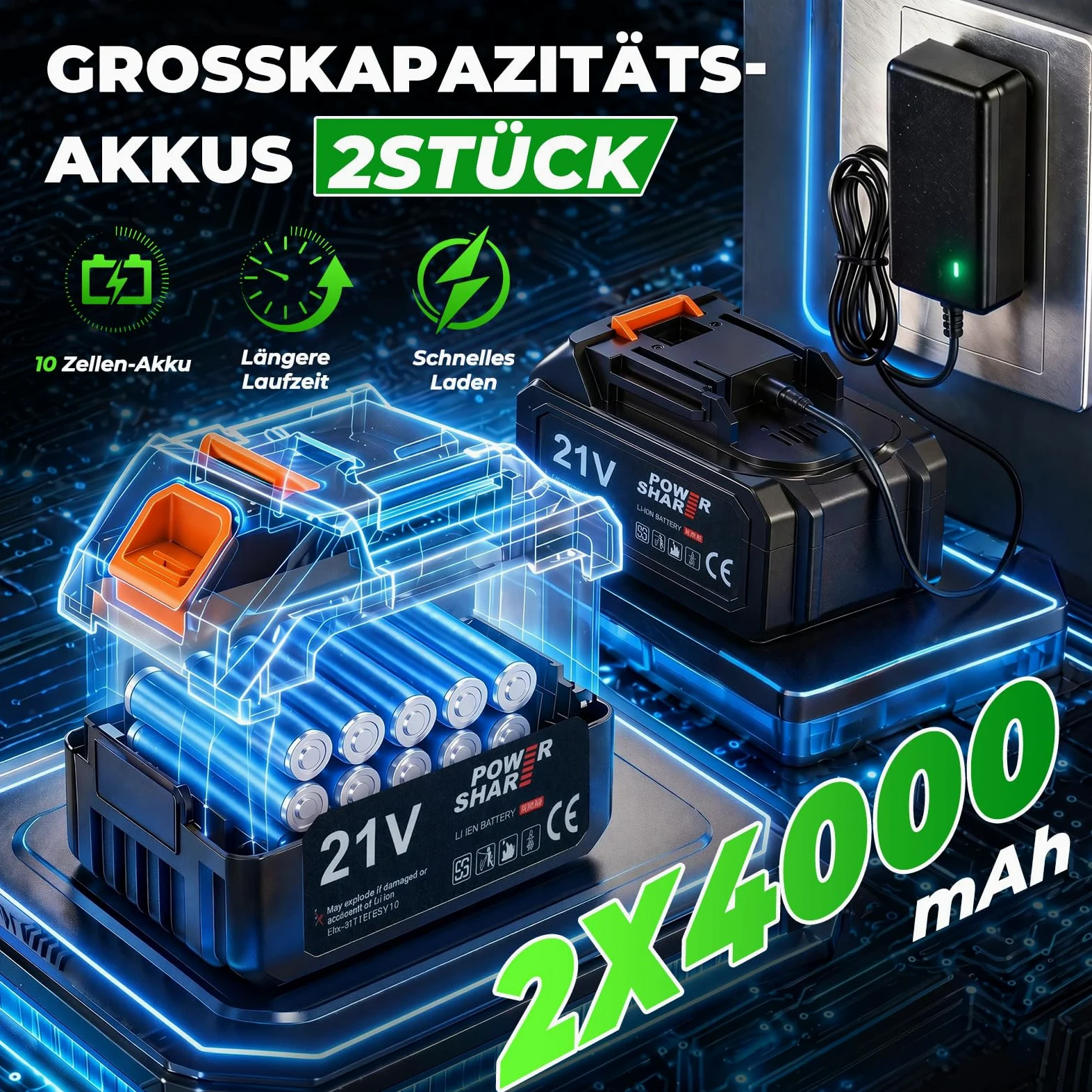 Pulvérisateur à pression sans fil 18 l avec 2 batteries 21 V 4,0 Ah, pulvérisateur arrière avec pression de 0 à 100 psi, système de mélange, 7 buses et lance télescopique, pour jardin