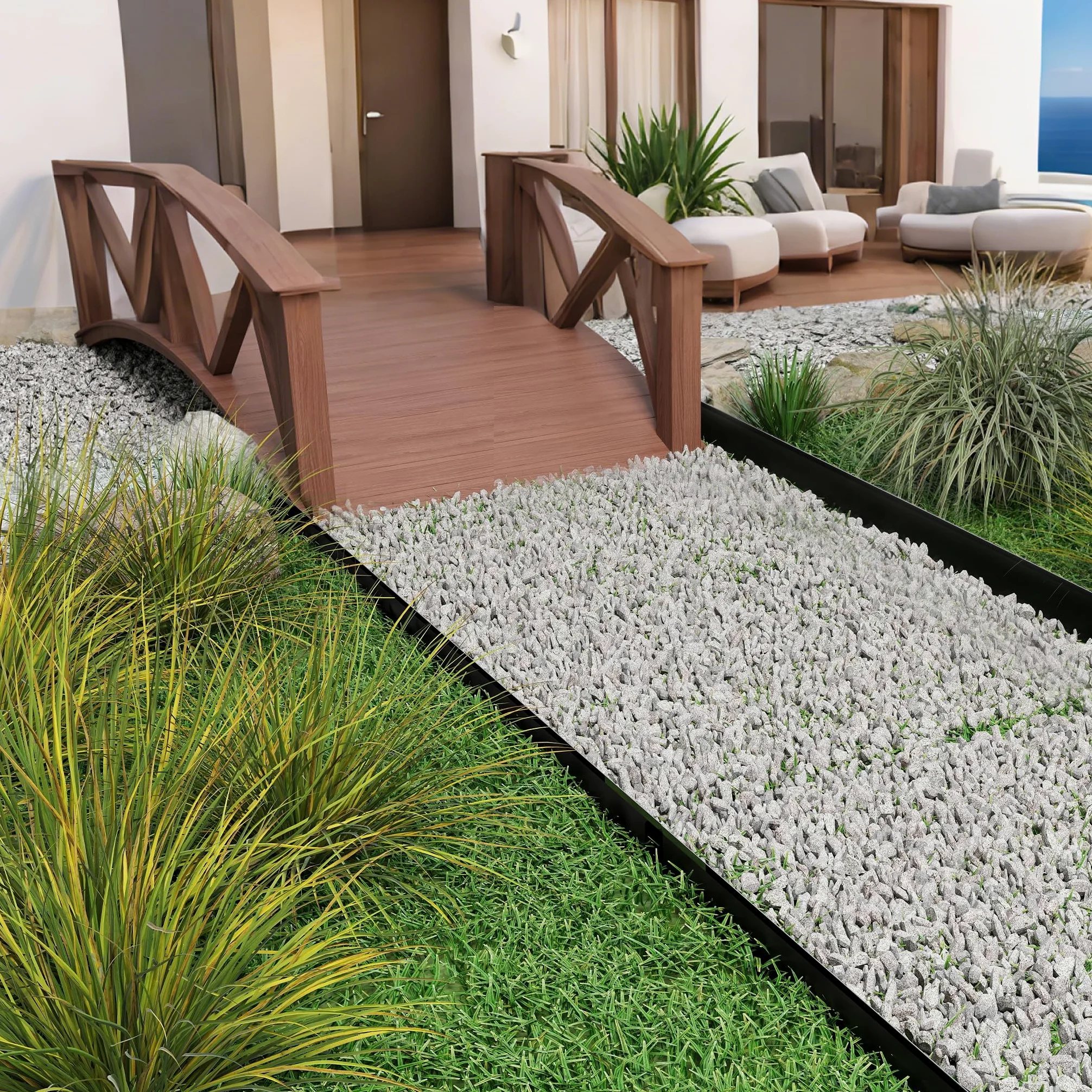 FIVMEN Lot de 10 bordures de pelouse en métal galvanisé avec 50 piquets d'ancrage - délimitation flexible de parterre - Noir - 100 x 10 cm
