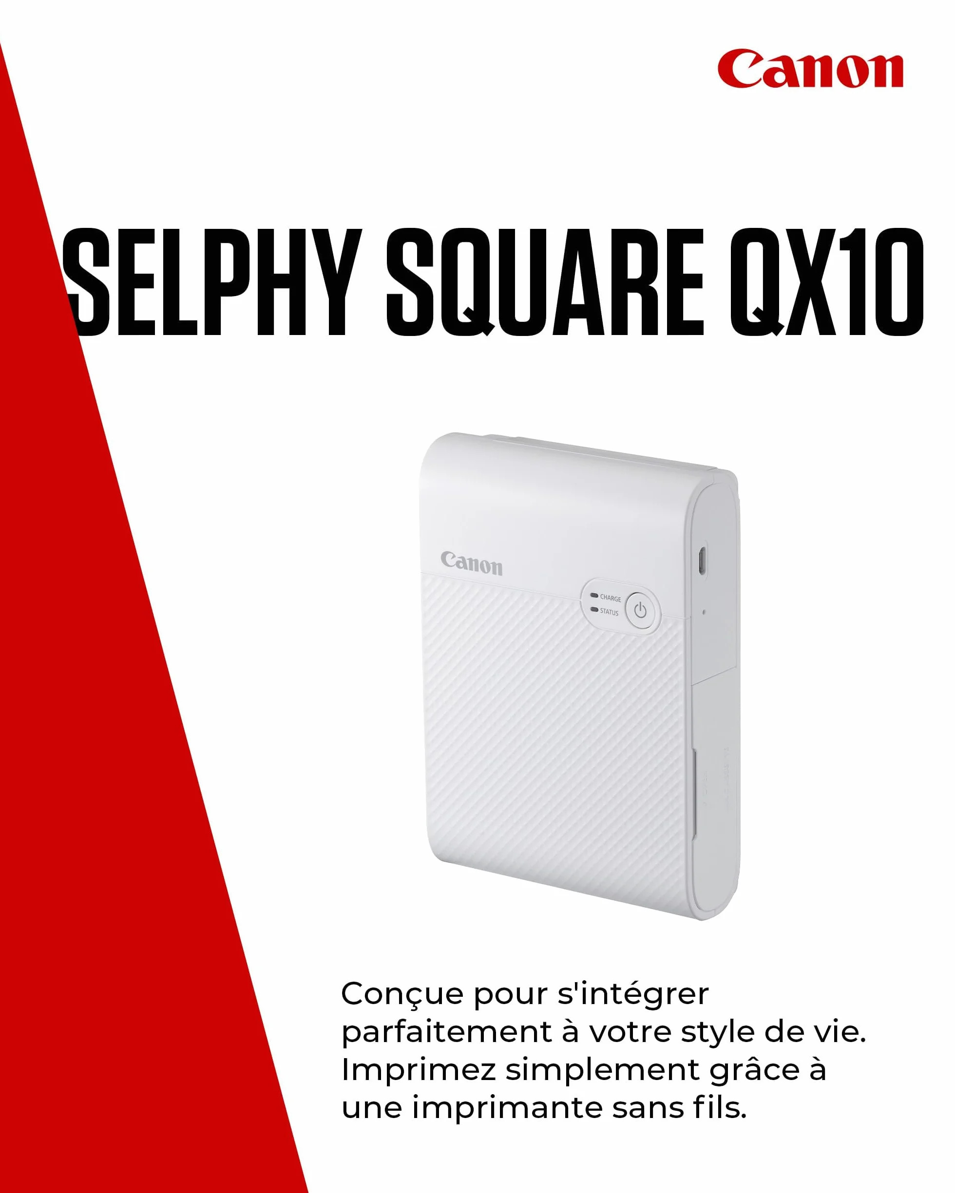 Canon SELPHY Square QX10 Imprimante Photo Portable - Blanc