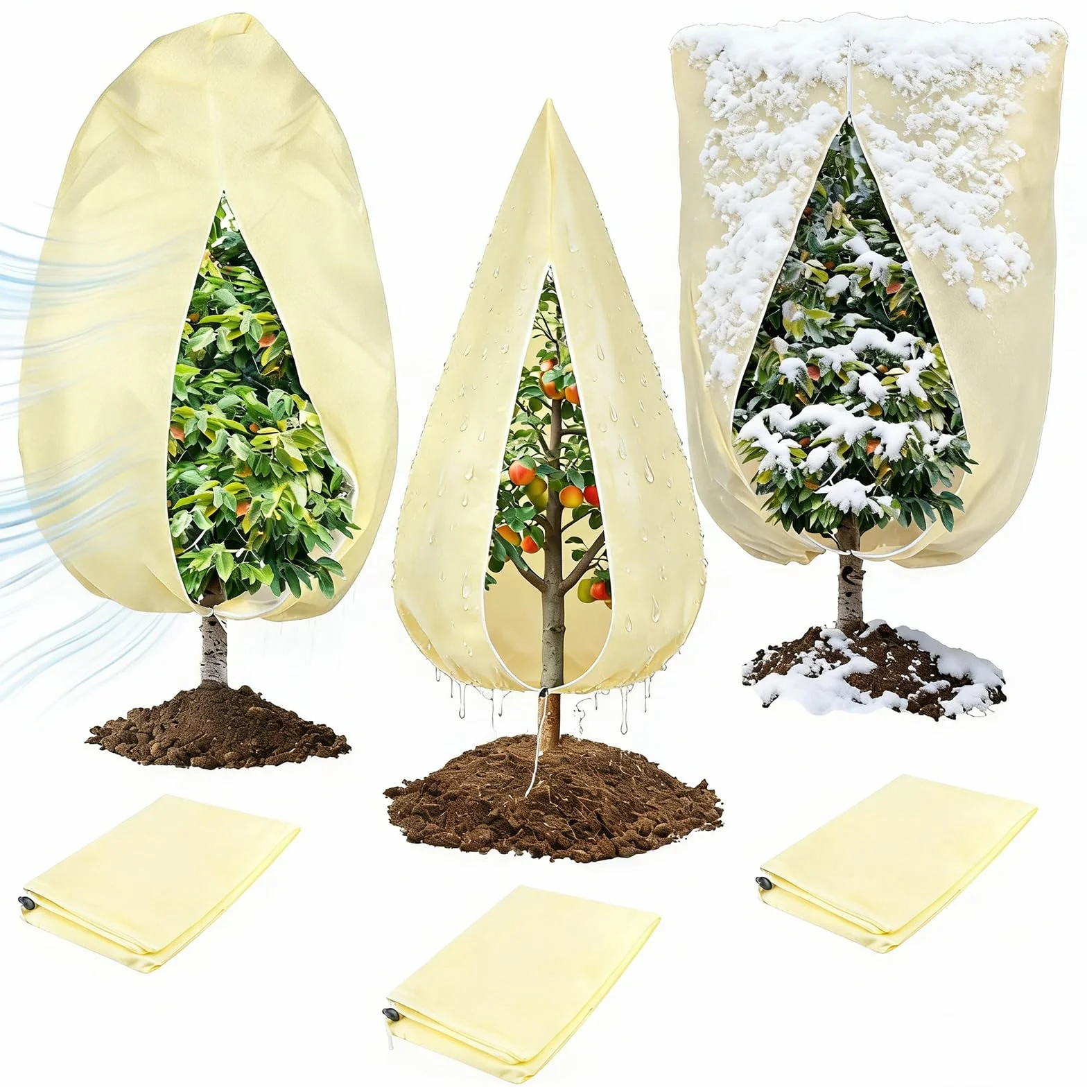 Housse Hivernage Plante Exterieur 100x80cm Voile Hivernage avec Fermeture éclair Respirante Indéchirable Réutilisable
