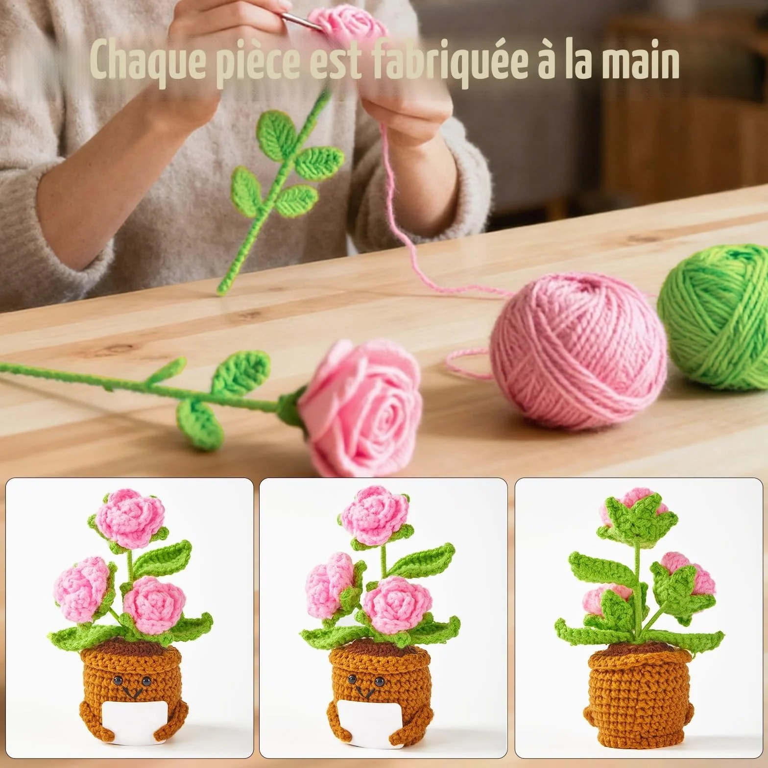 Cadeau Anniversaire Femme Personnalisé Rose Au Crochet Original Idee Motivation Positive 18 30 40 50 60 70 Ans