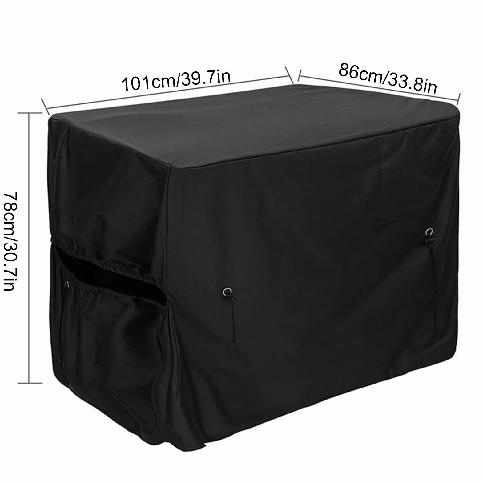 Housse de Pompe à Chaleur Imperméable Tissu Oxford Isolé avec Cordons de Serrage, Modèle Hiver Réglable