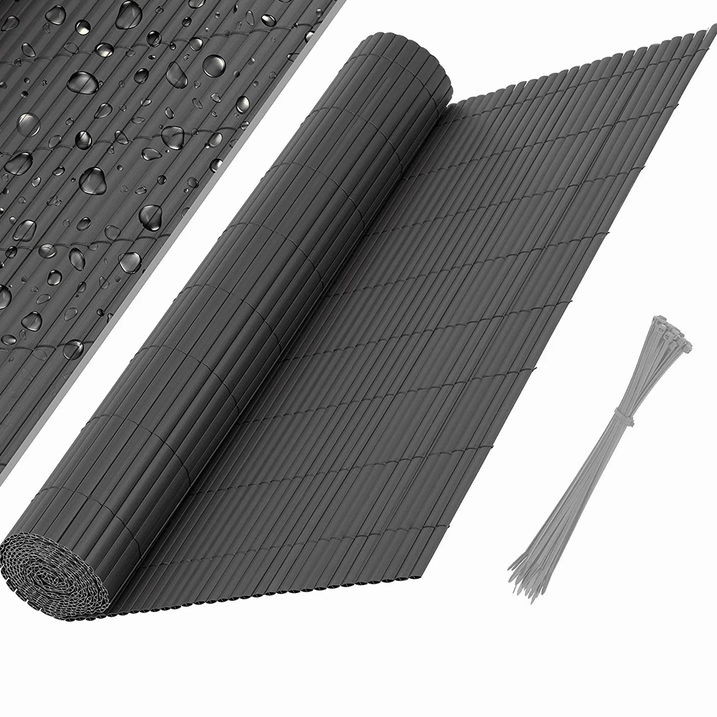 KESSER Pare-Vue PVC Clôture Revêtement Balcon Paravent Lames renforcées résistantes intempéries 80 x 300 cm