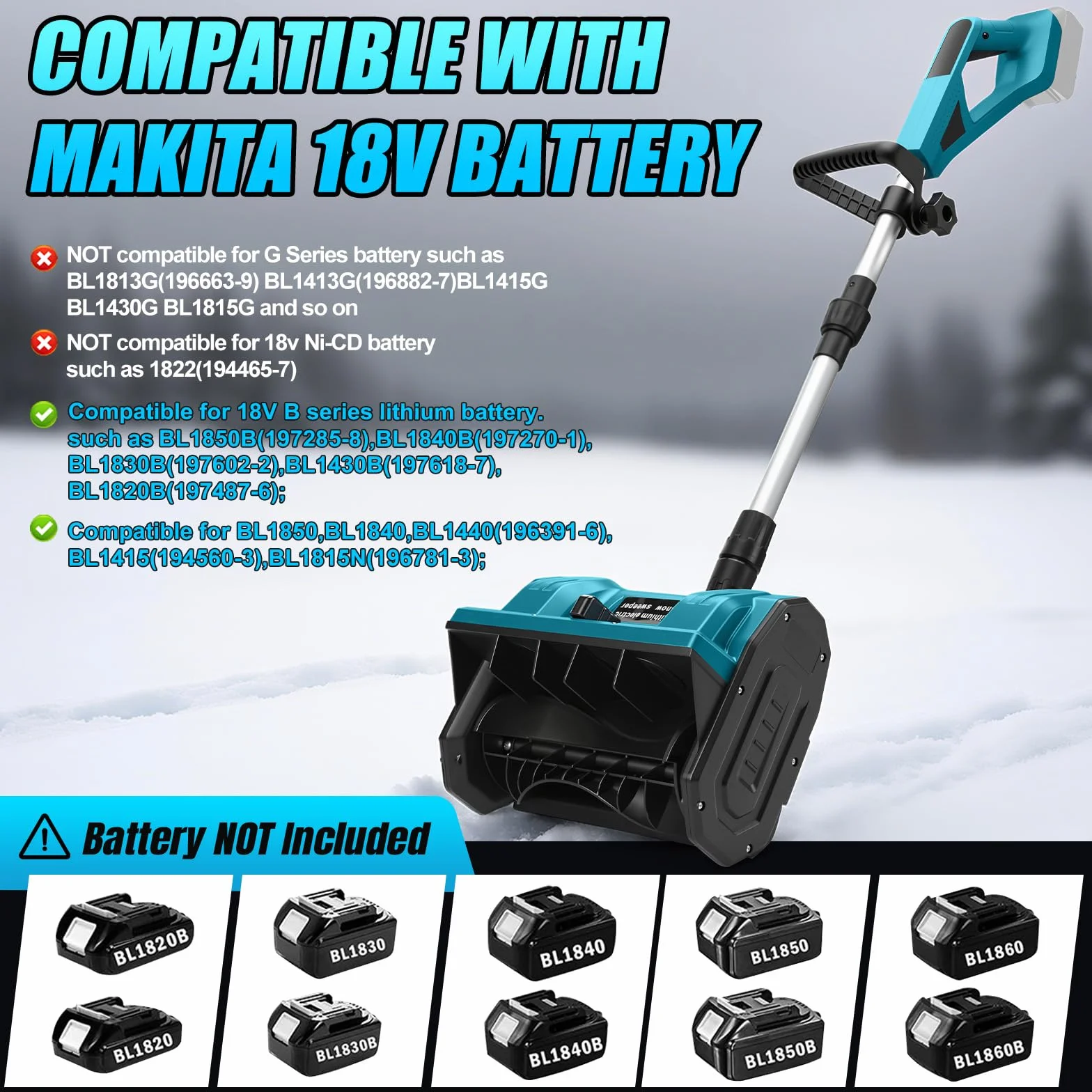 Makita 18V Souffleuse à Neige sans Fil, Fraise à Neige Pliable, Projection 8m, Largeur 28cm, 3500 r/min