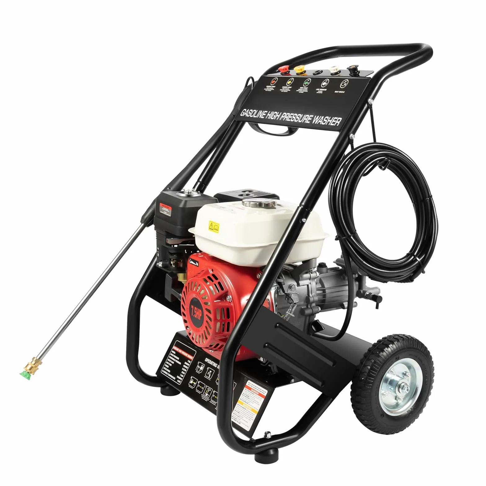 Nettoyeur haute pression essence 6,5 CV 4900 W - Moteur essence - 190 bar - Voiture et terrasse - Pistolet puissant - 5